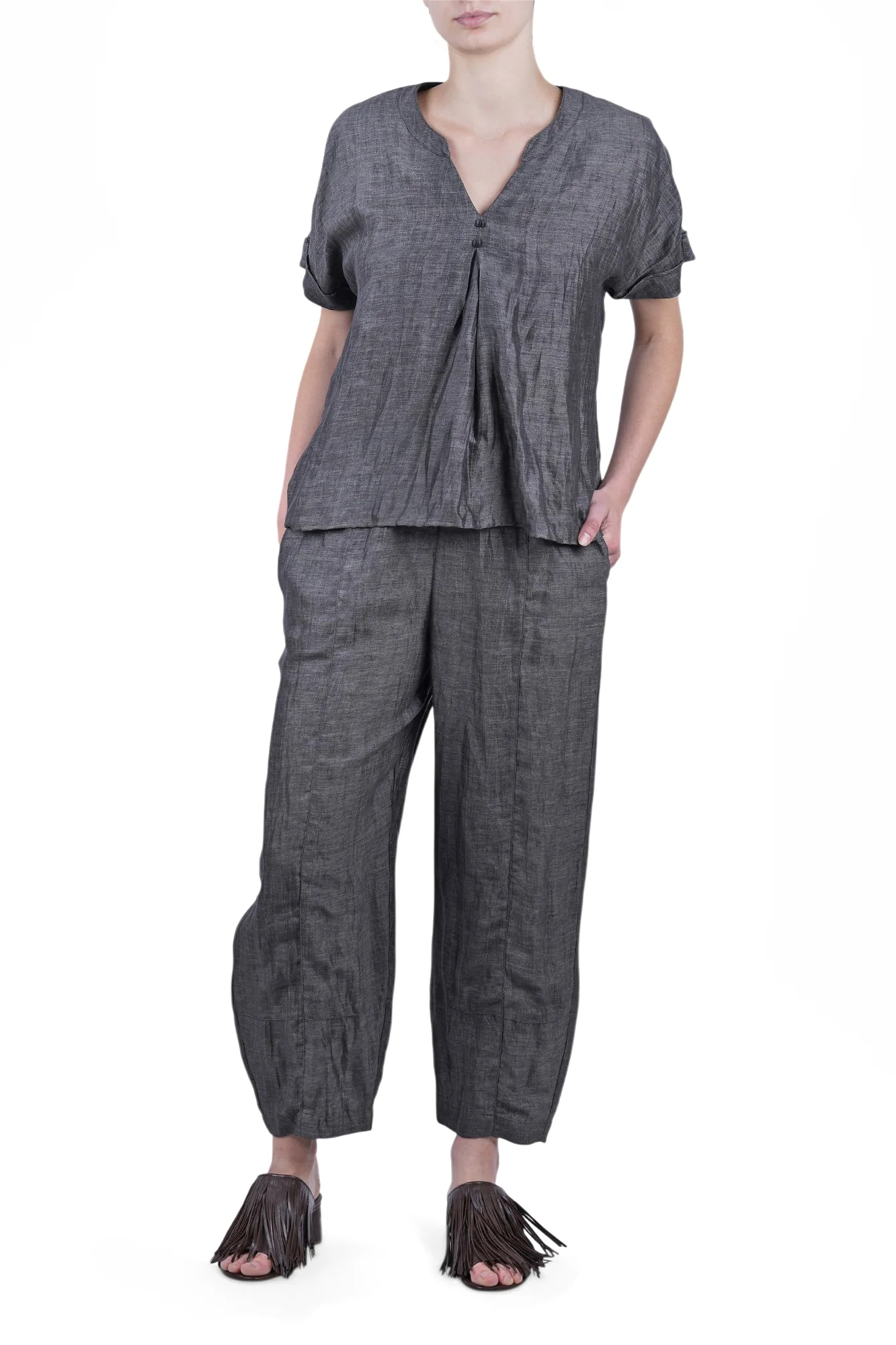 Alessia Santi - Pantalone - 470171 - Grigio scuro - Image 2