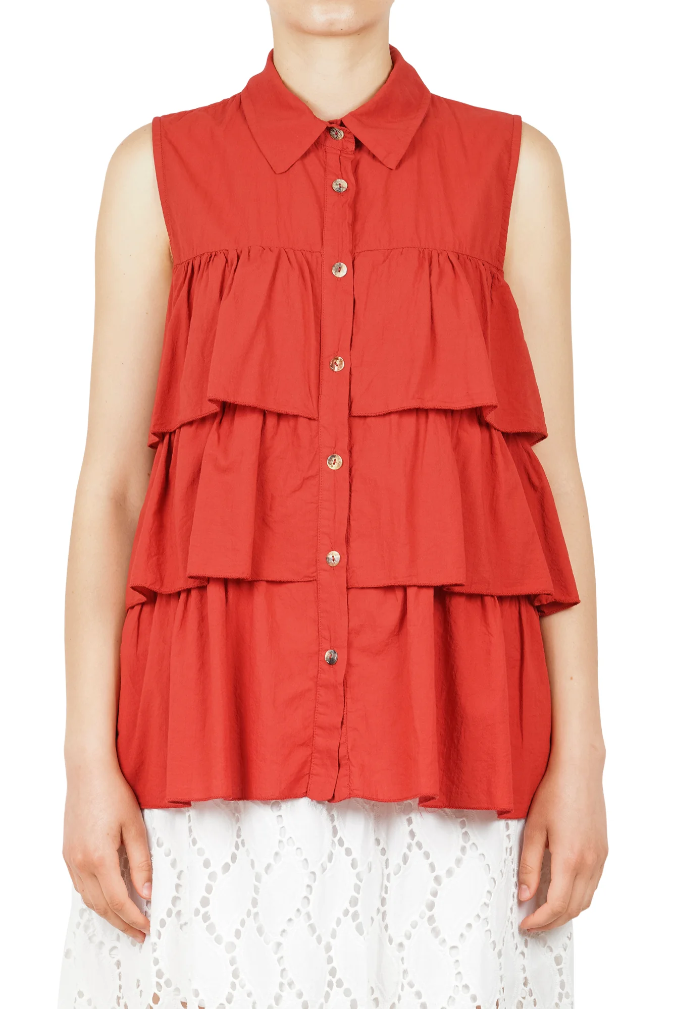 La Femme Blanche - Camicia - 451664 - Rosso - Image 3