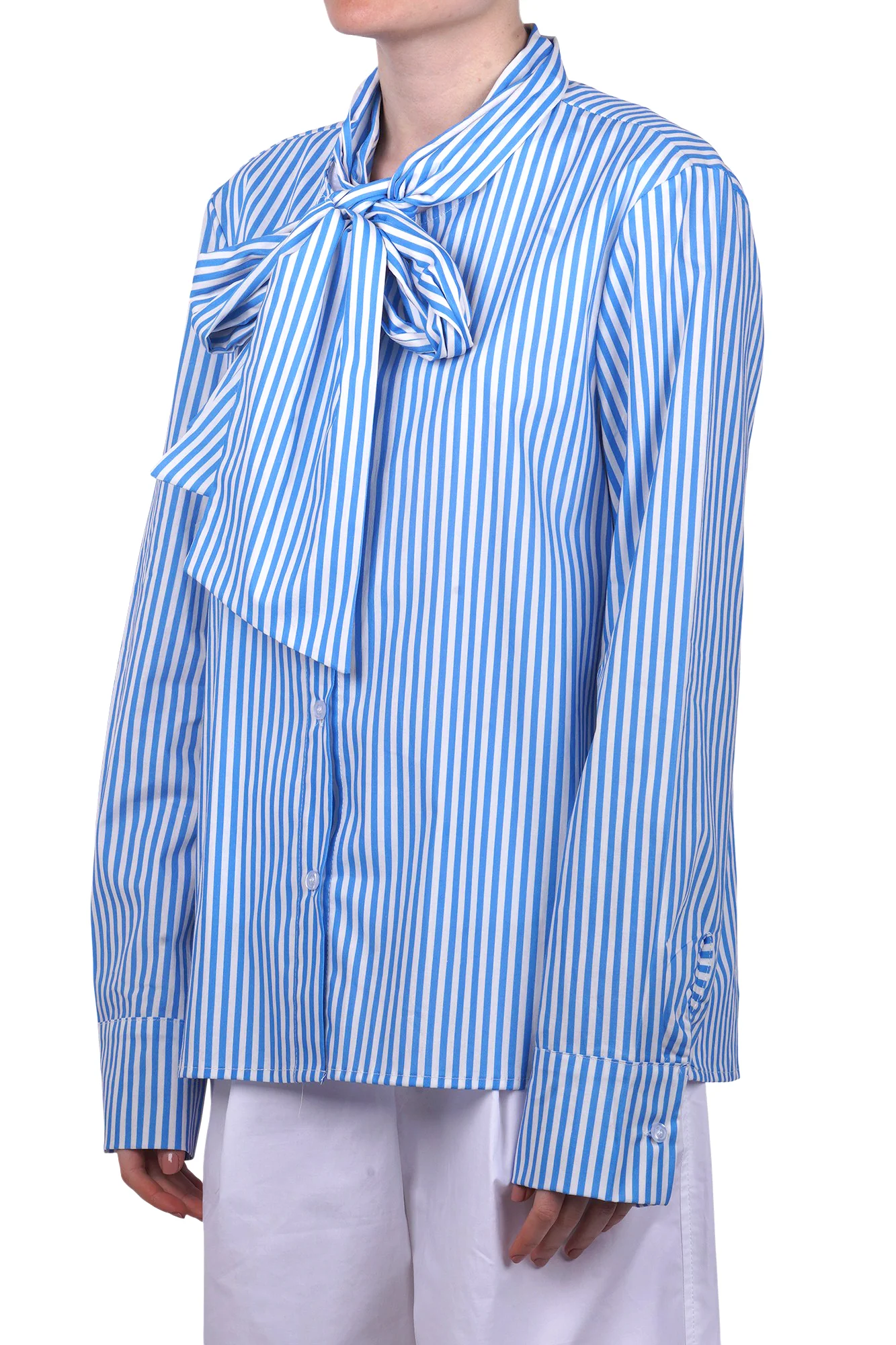 La Femme Blanche - Camicia - 471200 - Bianco/Azzurro - Image 4