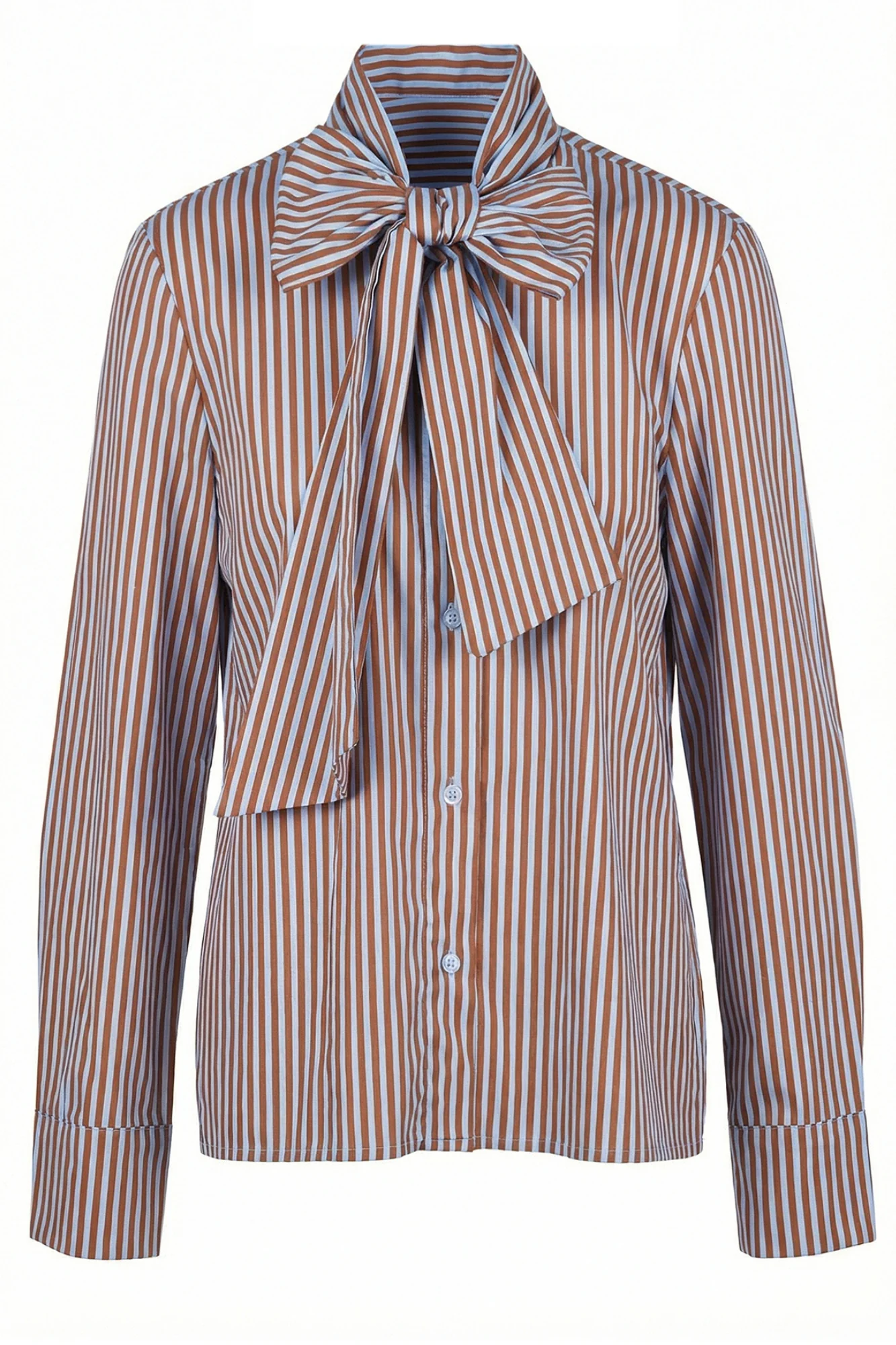 La Femme Blanche - Camicia - 471200 - Celeste/Marrone