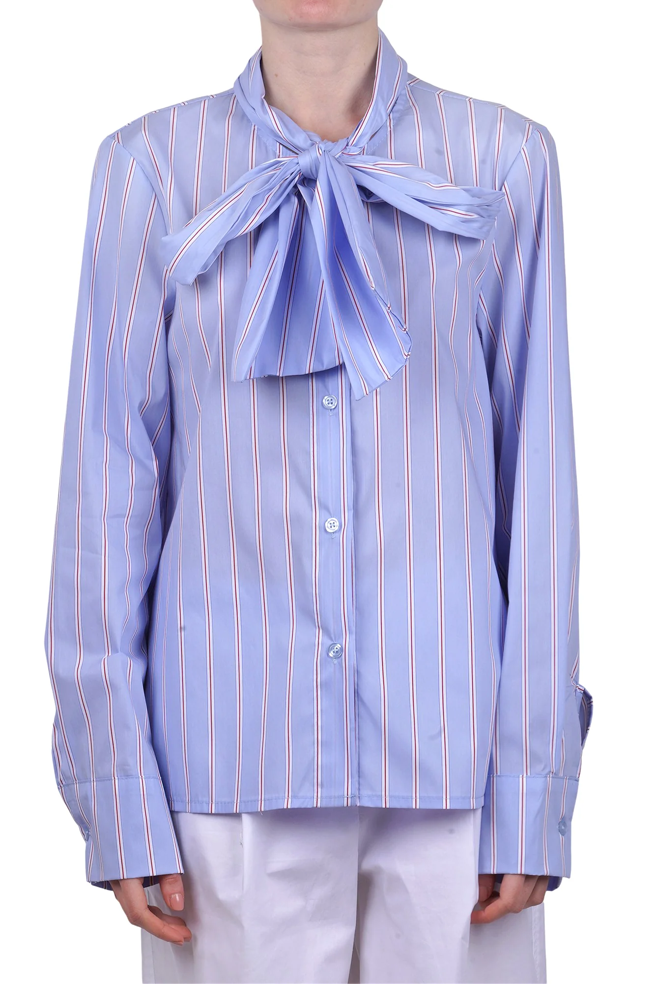 La Femme Blanche - Camicia - 471202 - Celeste/Rosso - Image 3