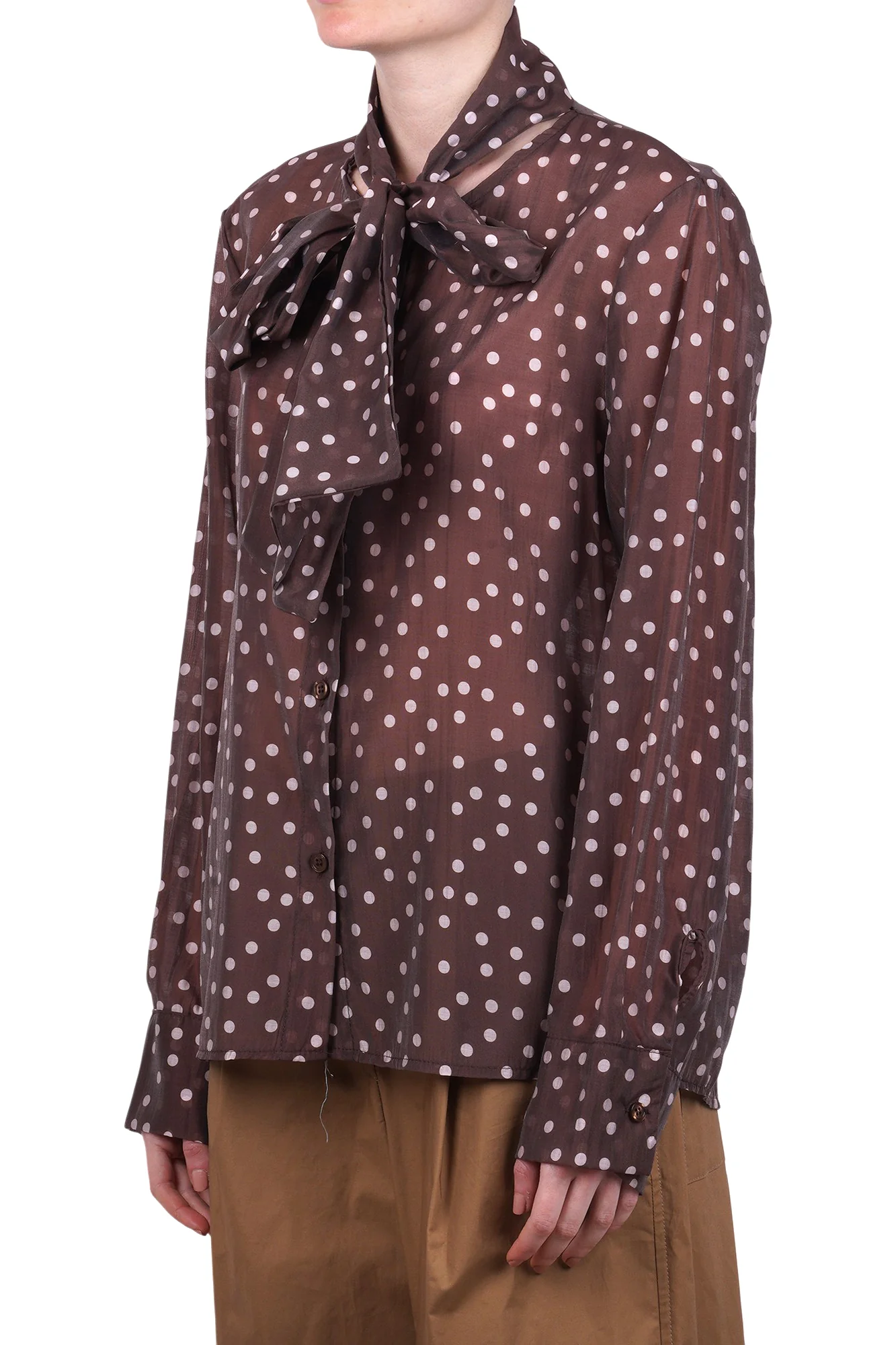 La Femme Blanche - Camicia - 471206 - Bianco/Marrone - Image 4