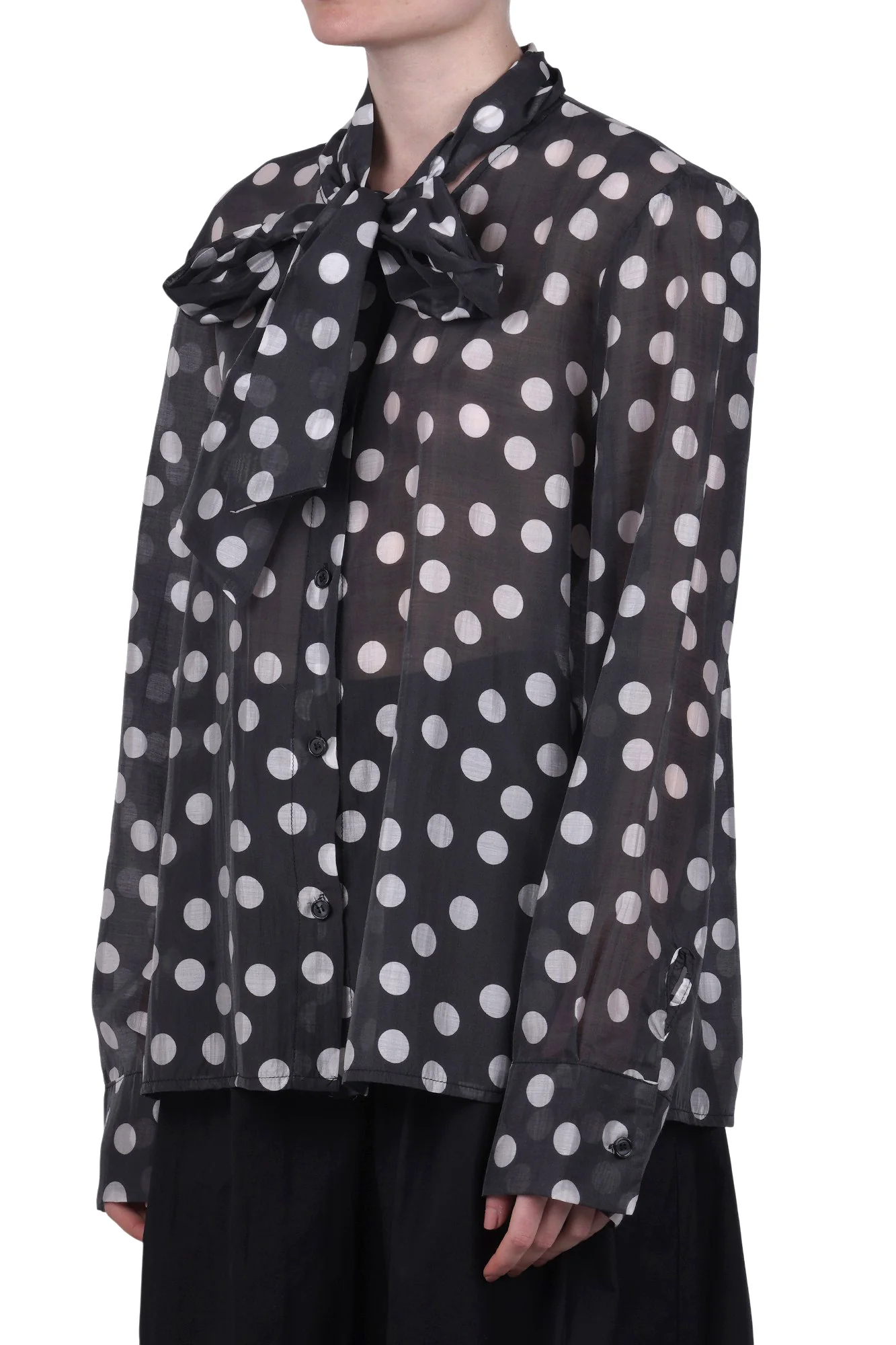 La Femme Blanche - Camicia - 471206 - Bianco/Nero - Image 4