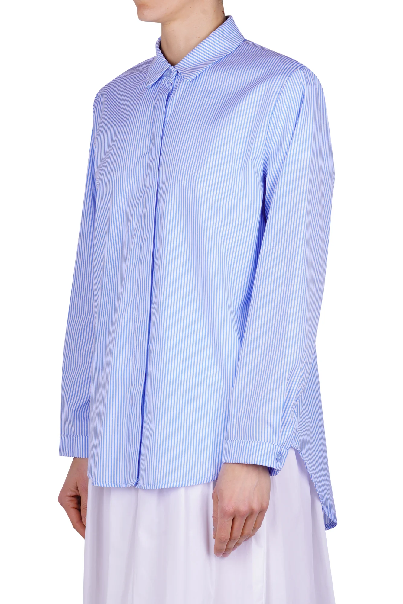 La Femme Blanche - Camicia - 471207 - Bianco/Azzurro - Image 4