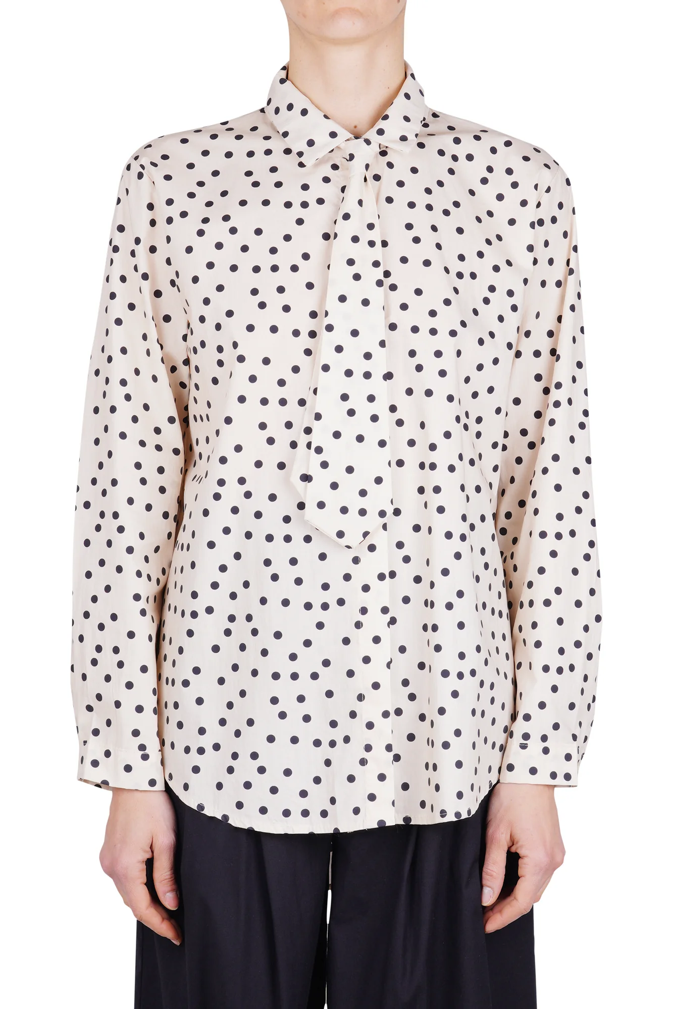 La Femme Blanche - Camicia - 471208 - Beige/Nero - Image 3