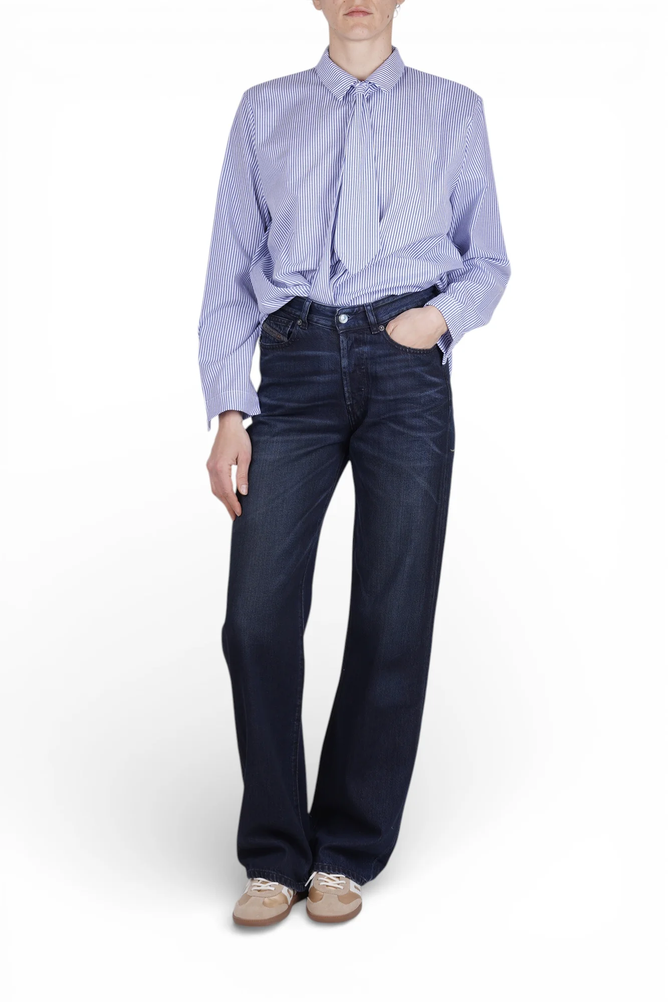 La Femme Blanche - Camicia - 471210 - Bianco/Blu - Image 2