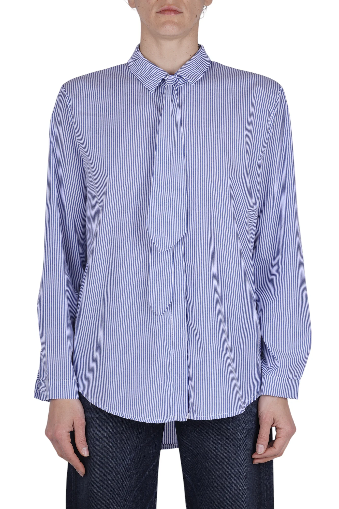 La Femme Blanche - Camicia - 471210 - Bianco/Blu - Image 3