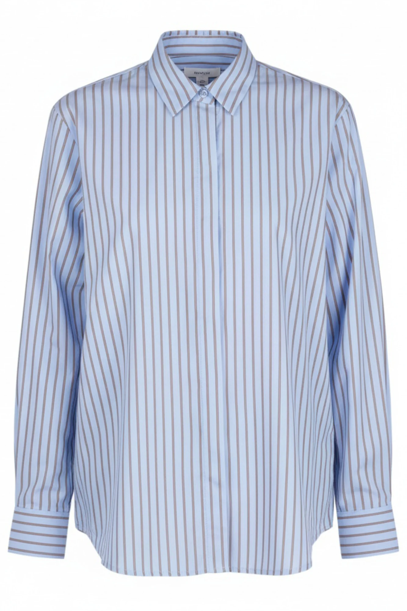 La Femme Blanche - Camicia - 471213 - Celeste/Marrone