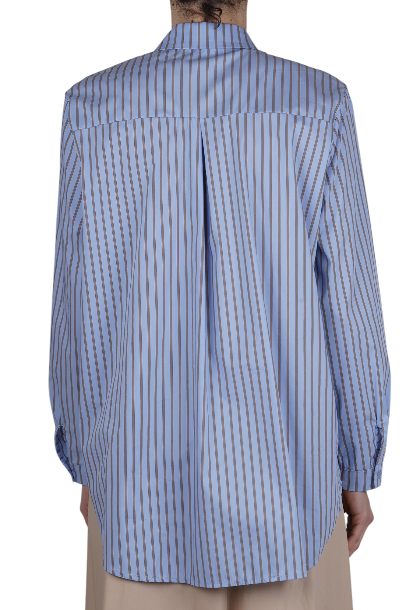 La Femme Blanche - Camicia - 471213 - Celeste/Marrone - Image 5