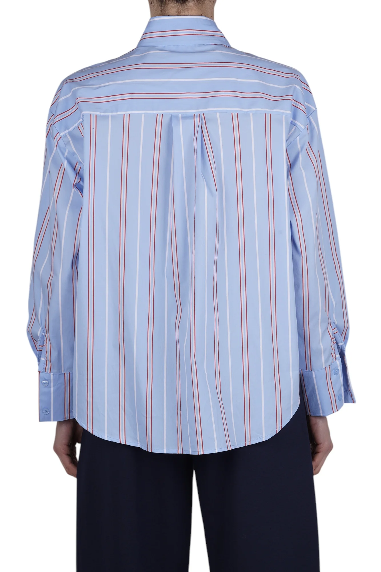 La Femme Blanche - Camicia - 471221 - Celeste/Rosso - Image 5