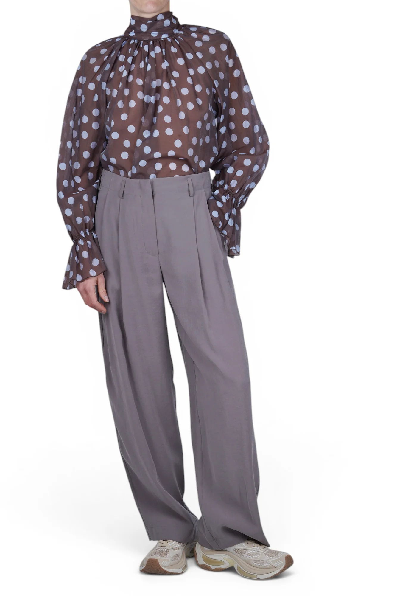 La Femme Blanche - Camicia - 471478 - Celeste/Marrone - Image 2