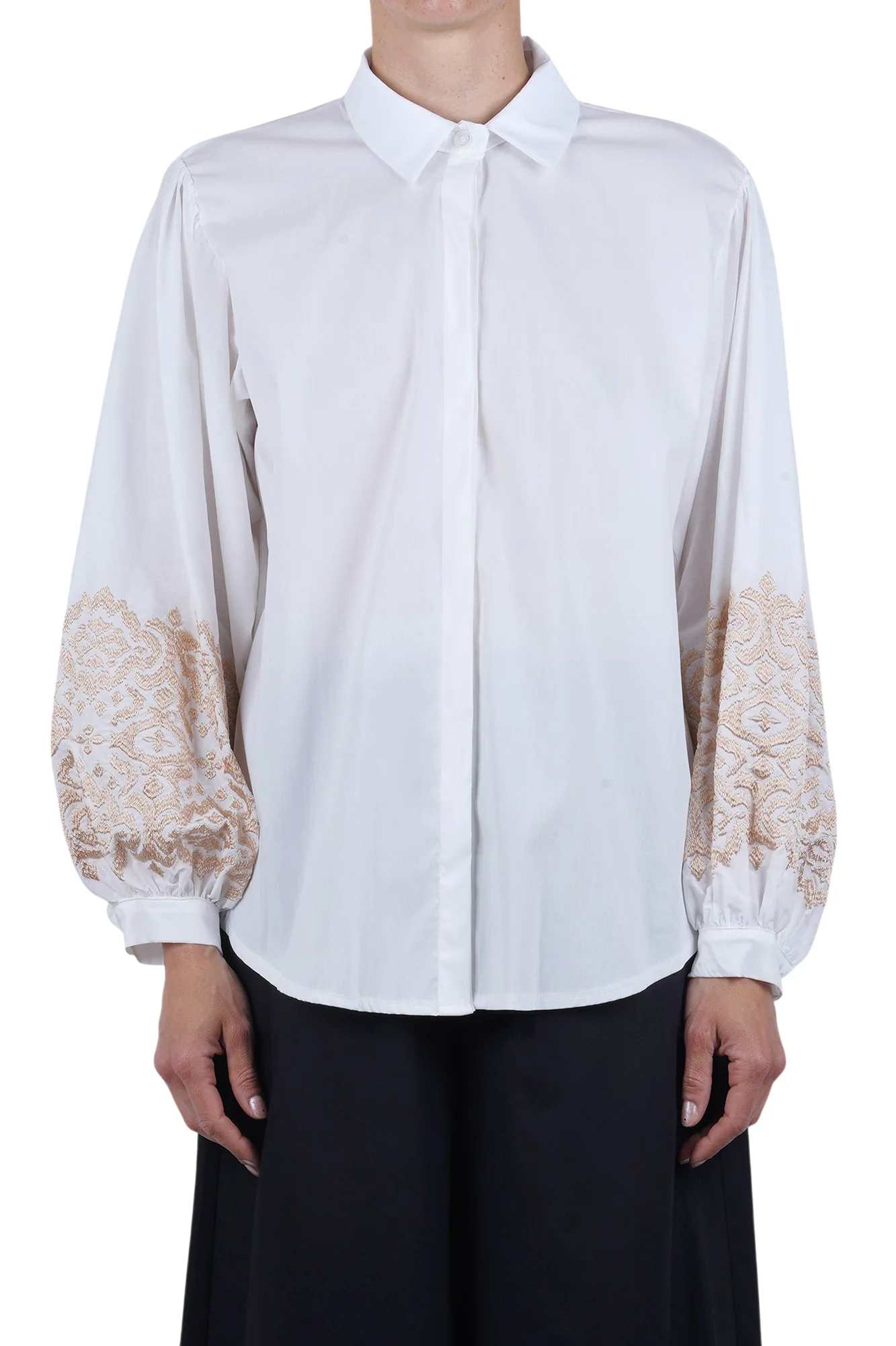 La Femme Blanche - Camicia - 471560 - Bianco/Beige - Image 3