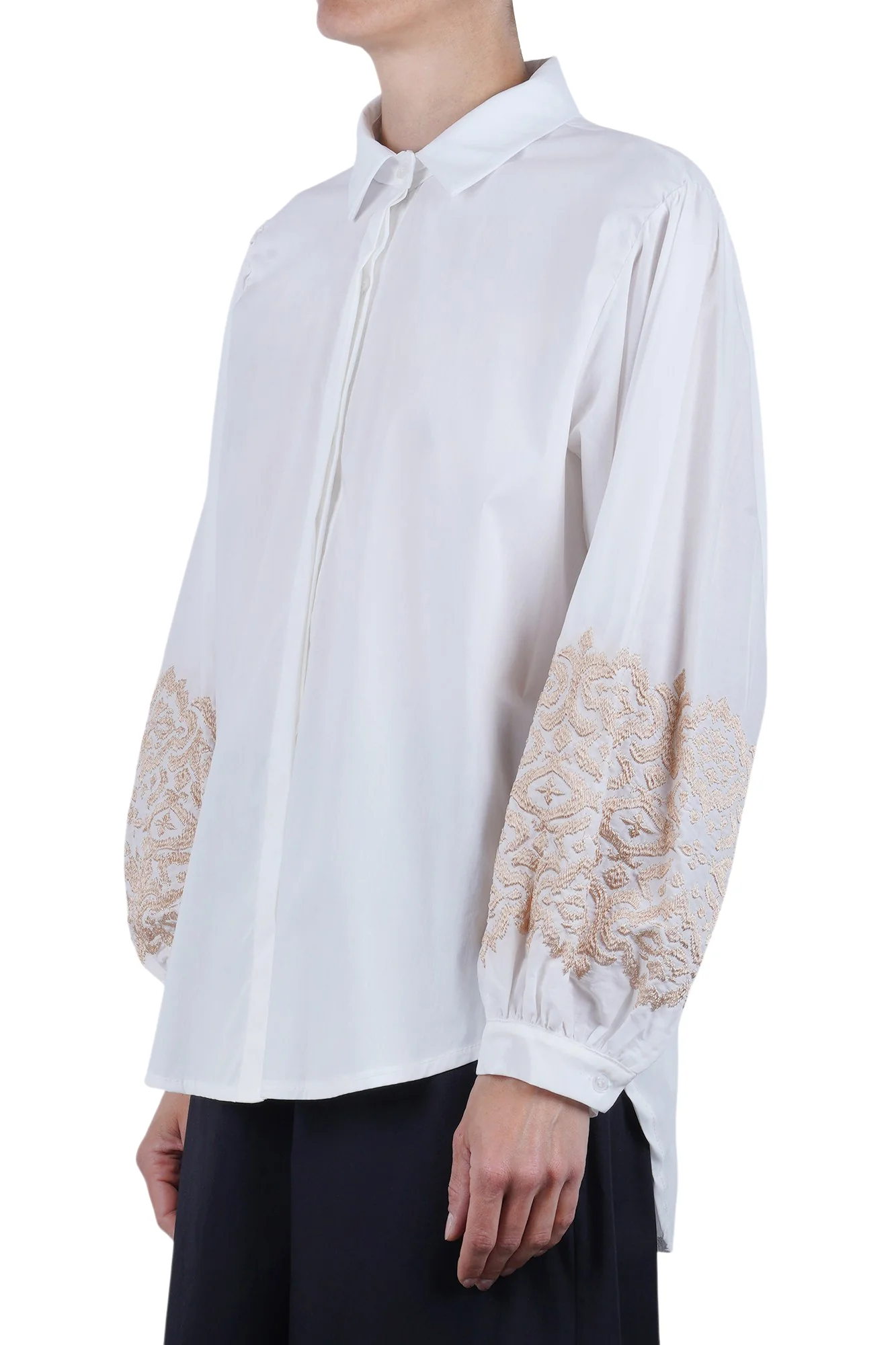 La Femme Blanche - Camicia - 471560 - Bianco/Beige - Image 4
