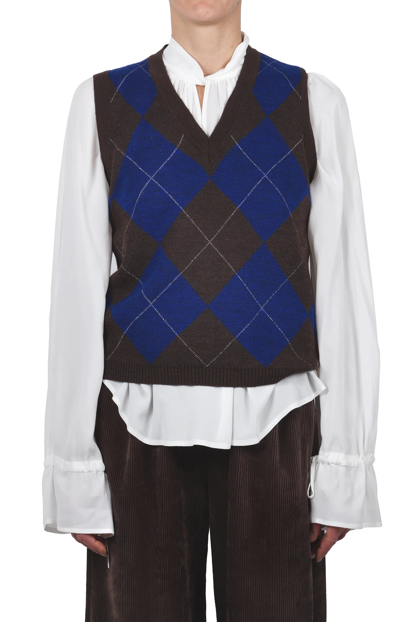 La Femme Blanche - Gilet - 461397 - Blu/Marrone - Image 3