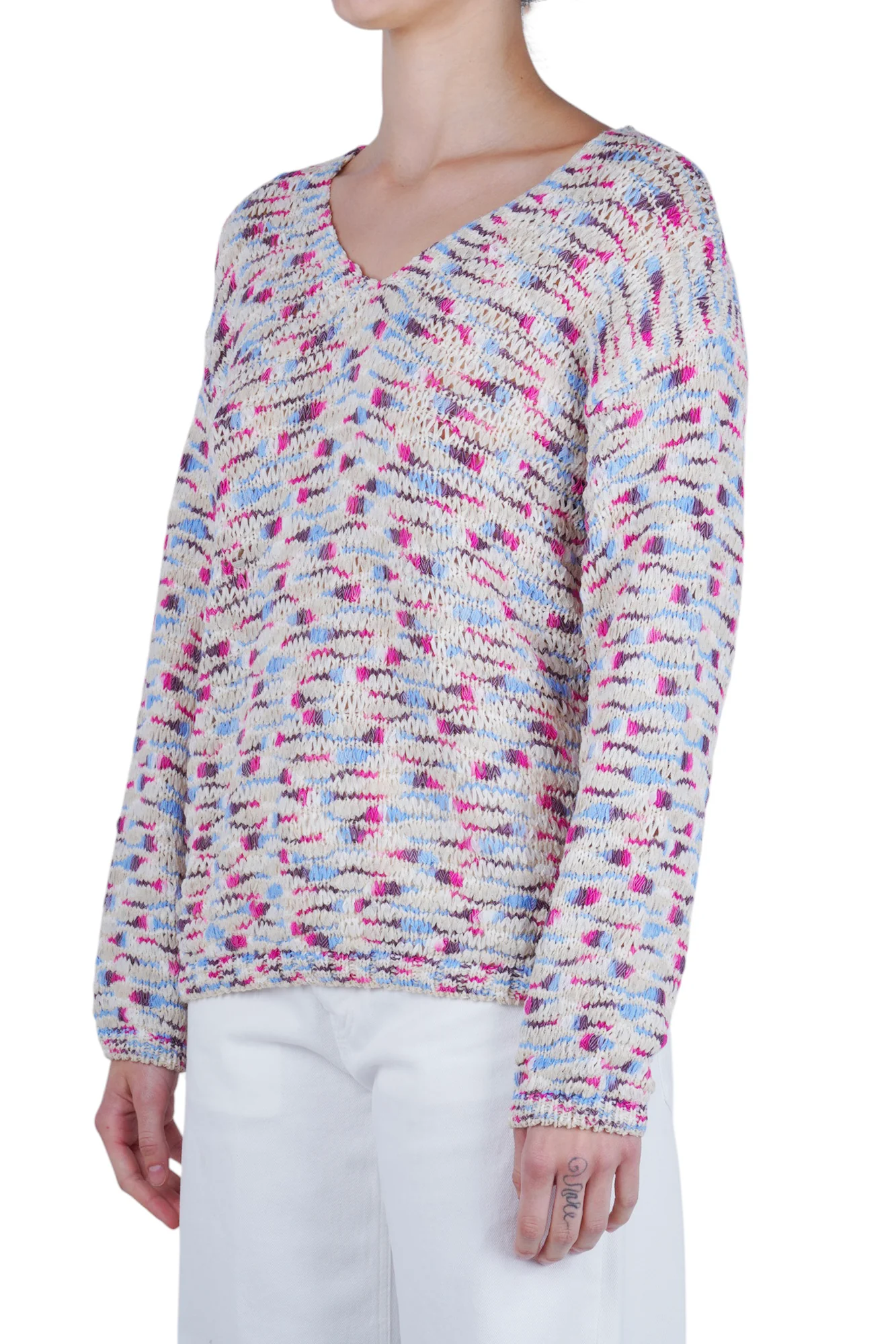 La Femme Blanche - Maglia - 471551 - Rosa/Blu - Image 4