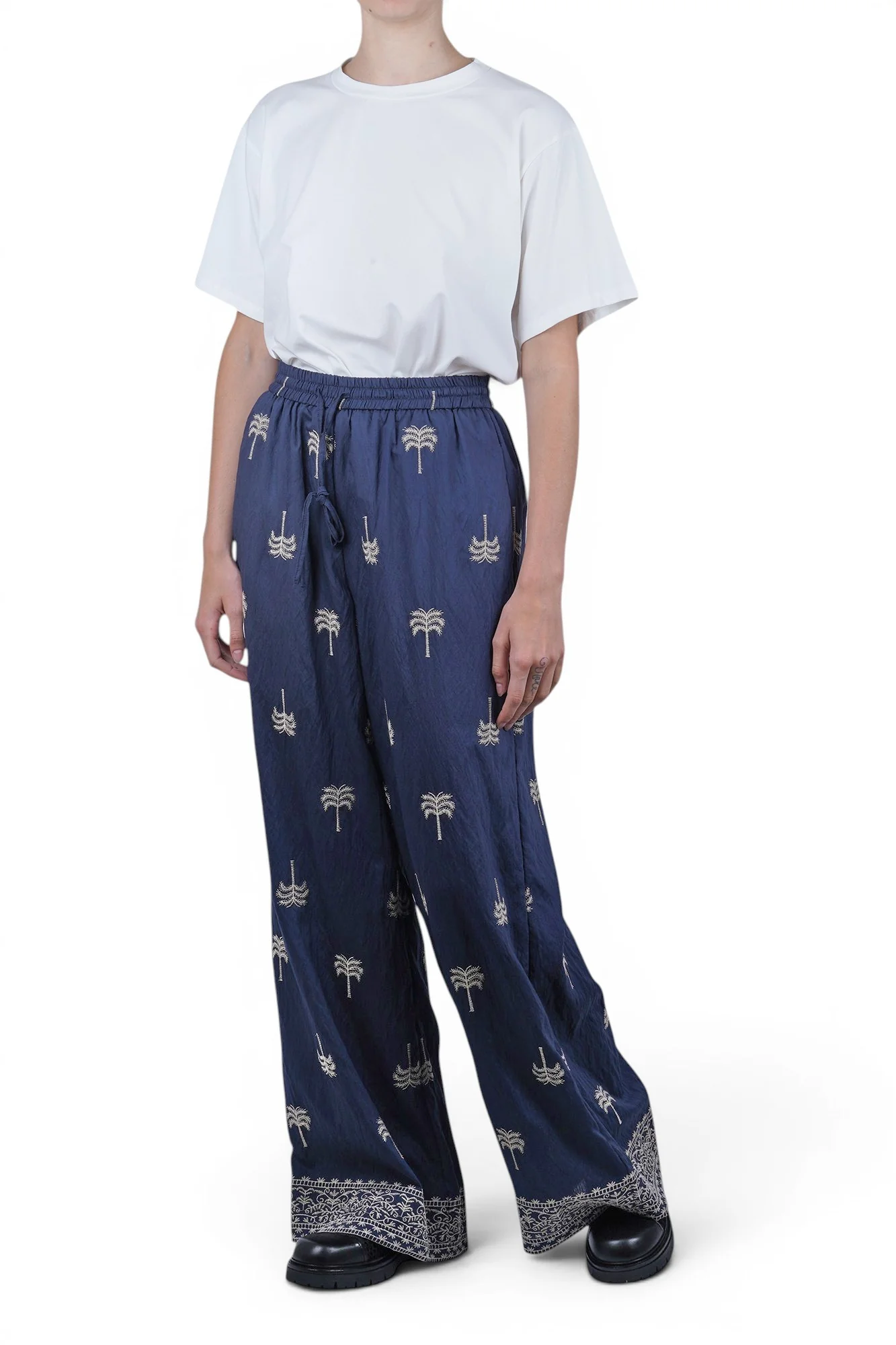 La Femme Blanche - Pantalone - 471576 - Beige/Blu - Image 2