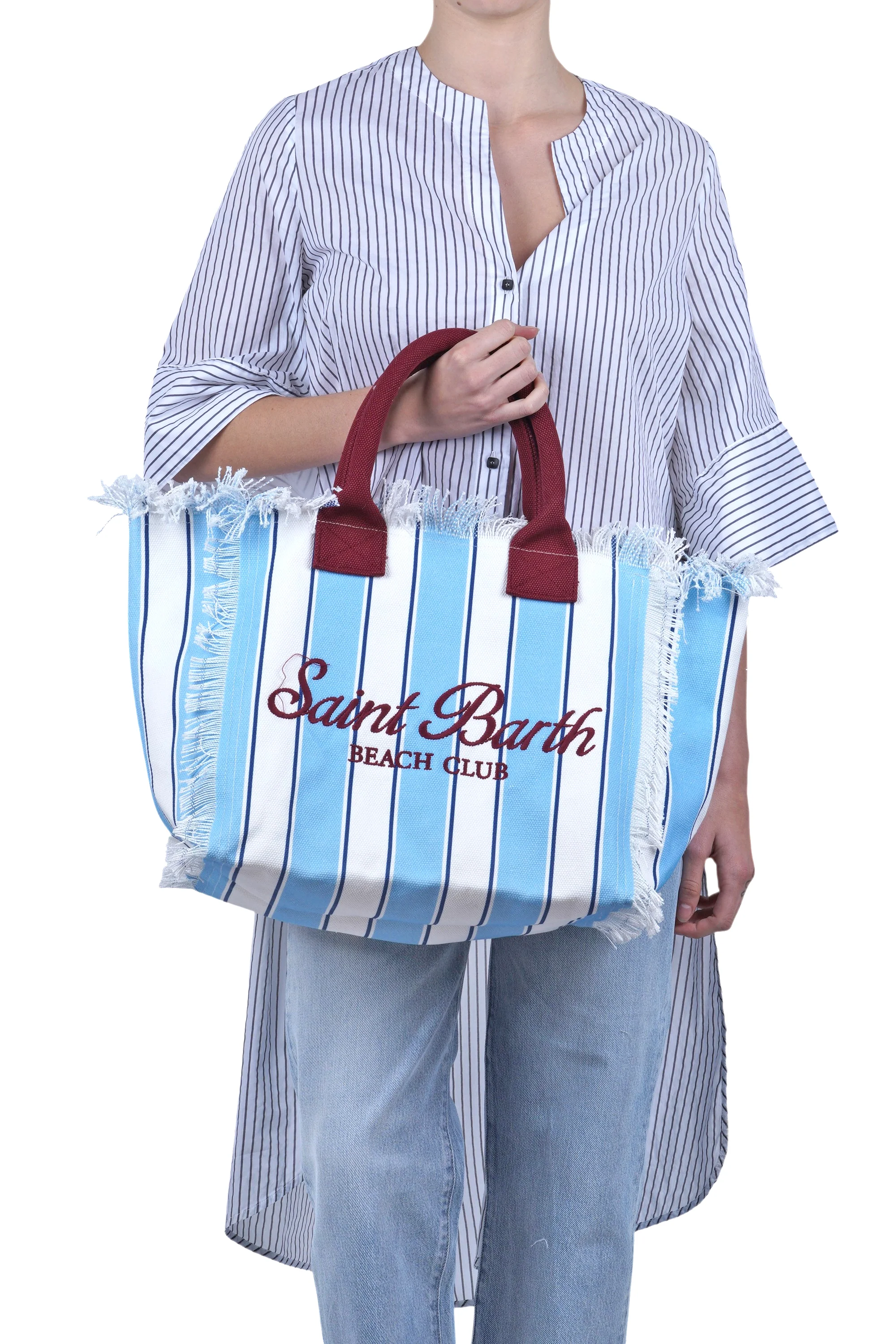 MC2 Saint Barth - Borsa grande - 471035 - Bianco/Azzurro - Image 2