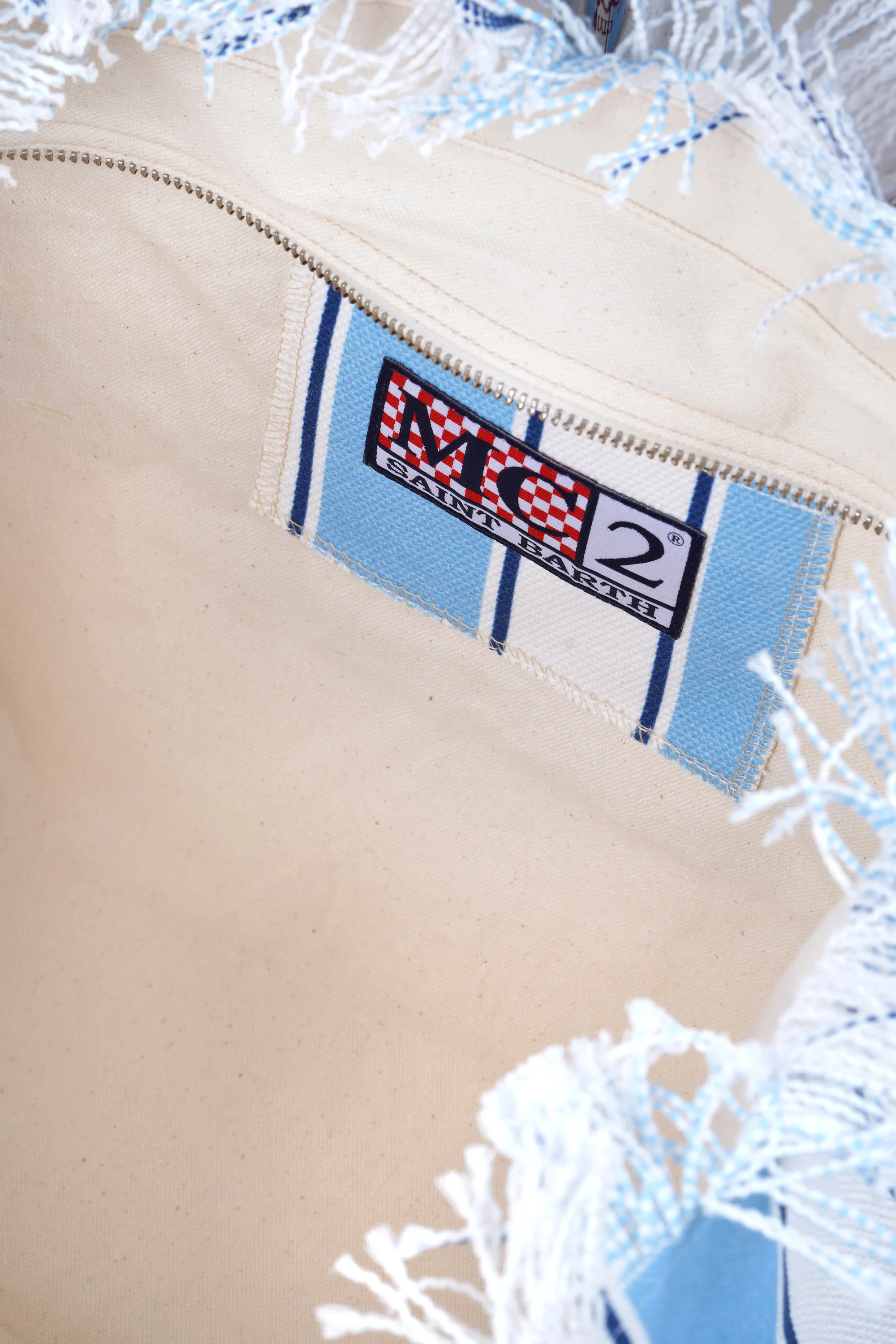 MC2 Saint Barth - Borsa grande - 471035 - Bianco/Azzurro - Image 5