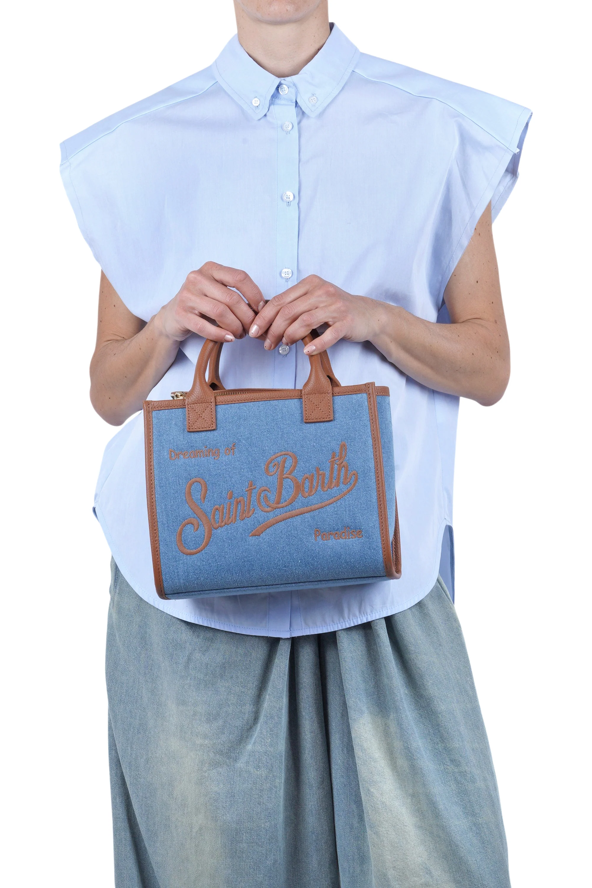 MC2 Saint Barth - Borsa media - 470962 - Denim - Image 2