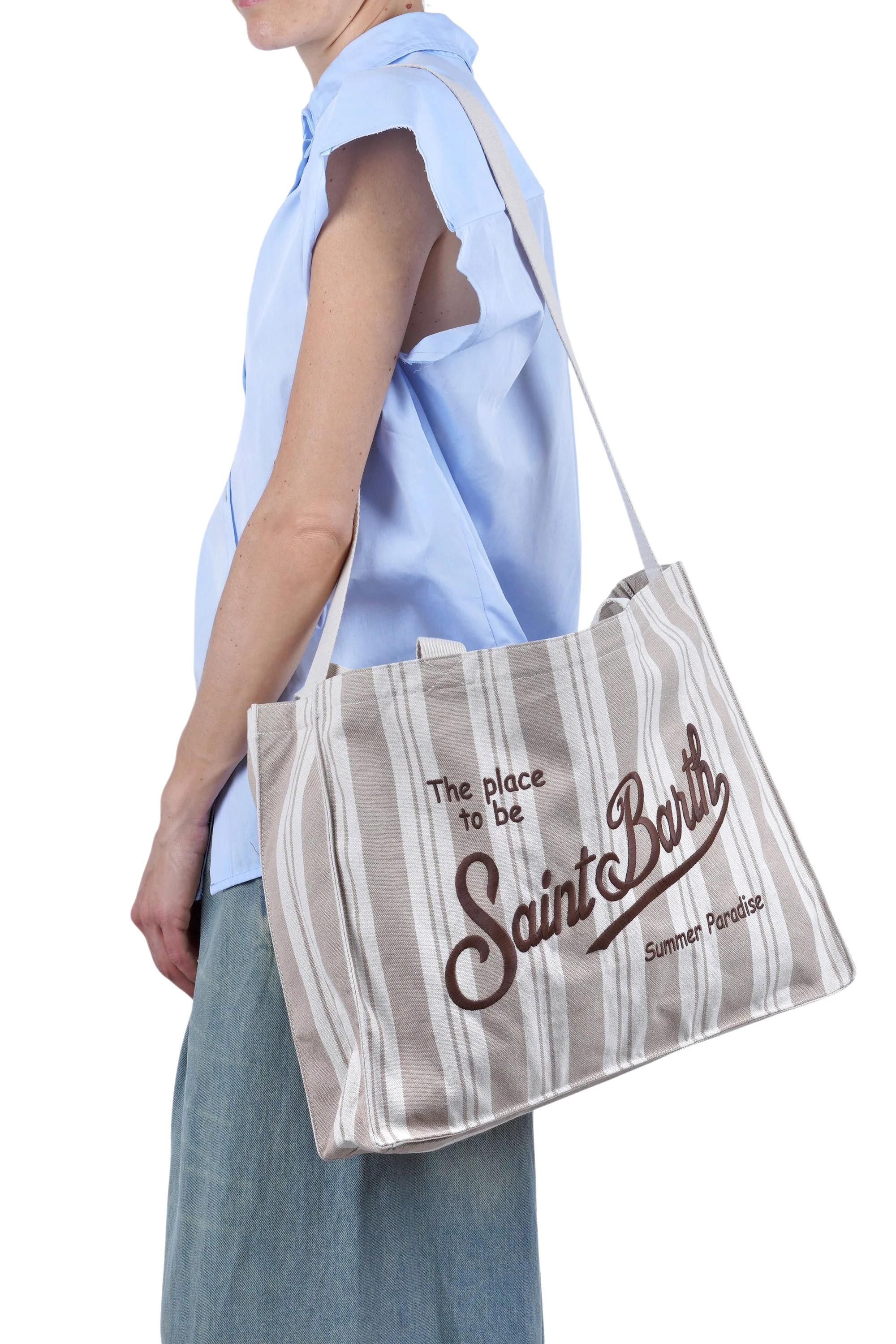 MC2 Saint Barth - Borsa media - 471028 - Panna/Tortora - Image 2