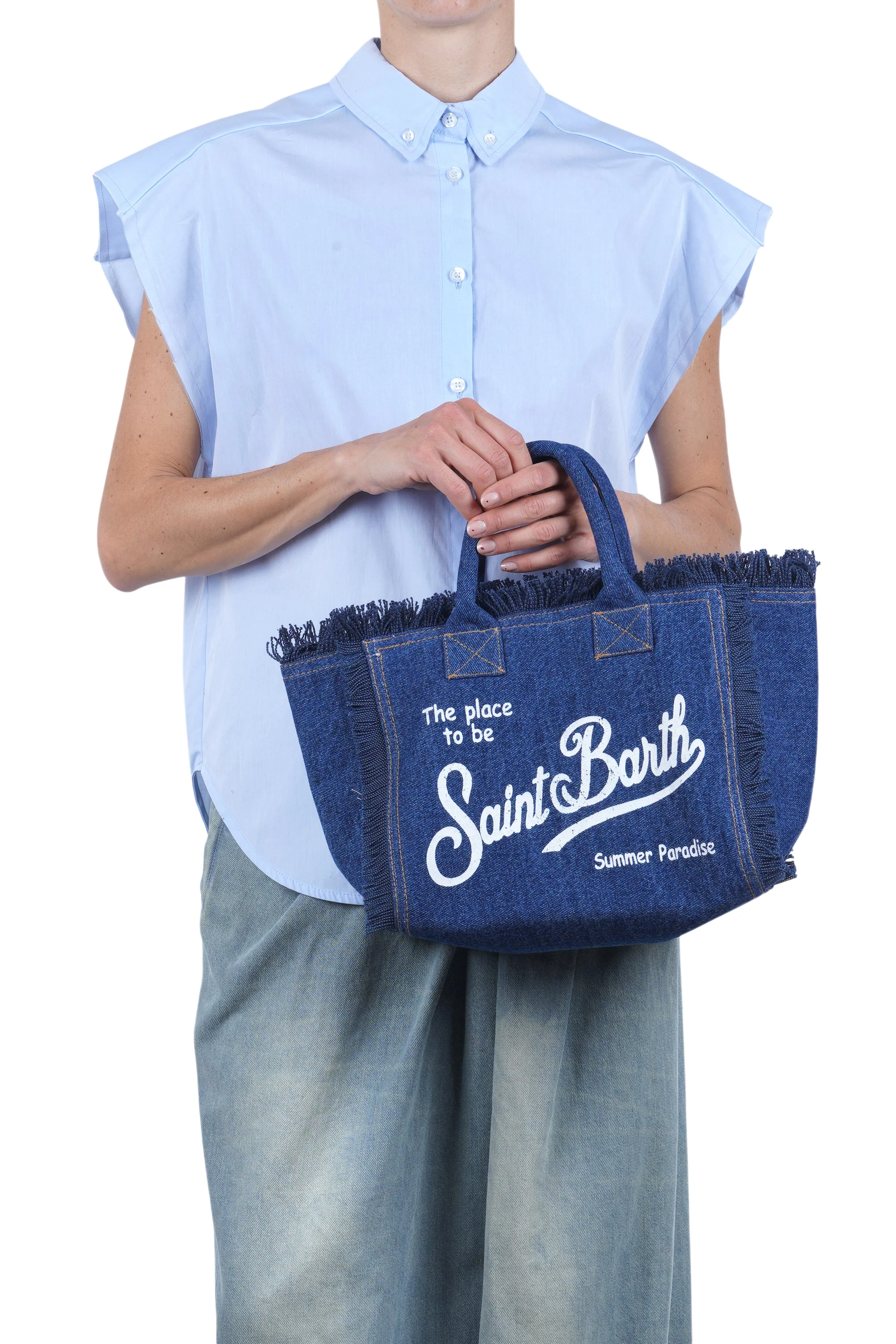 MC2 Saint Barth - Borsa media - 471043 - Denim - Image 2