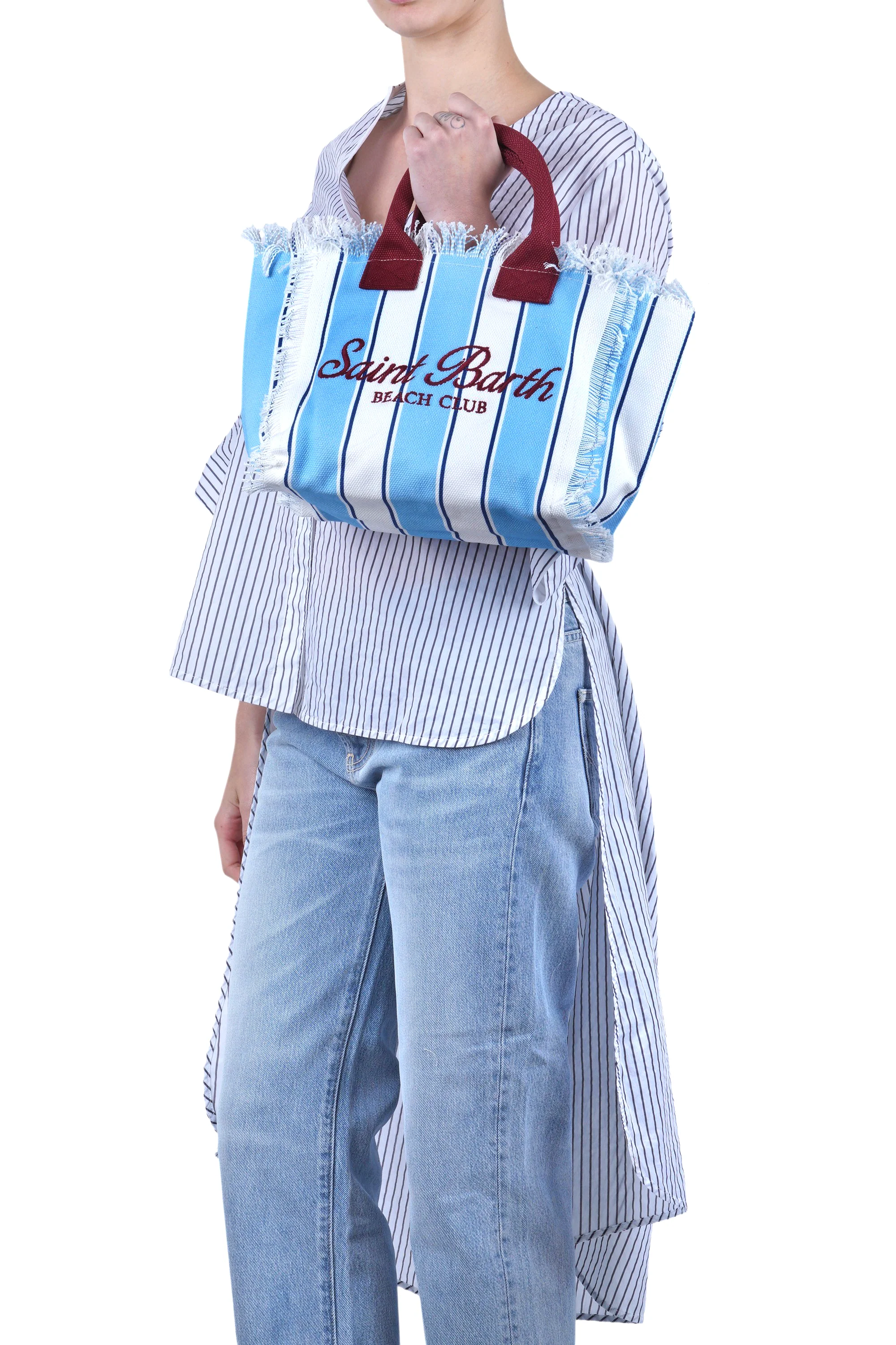 MC2 Saint Barth - Borsa media - 471044 - Bianco/Azzurro - Image 2