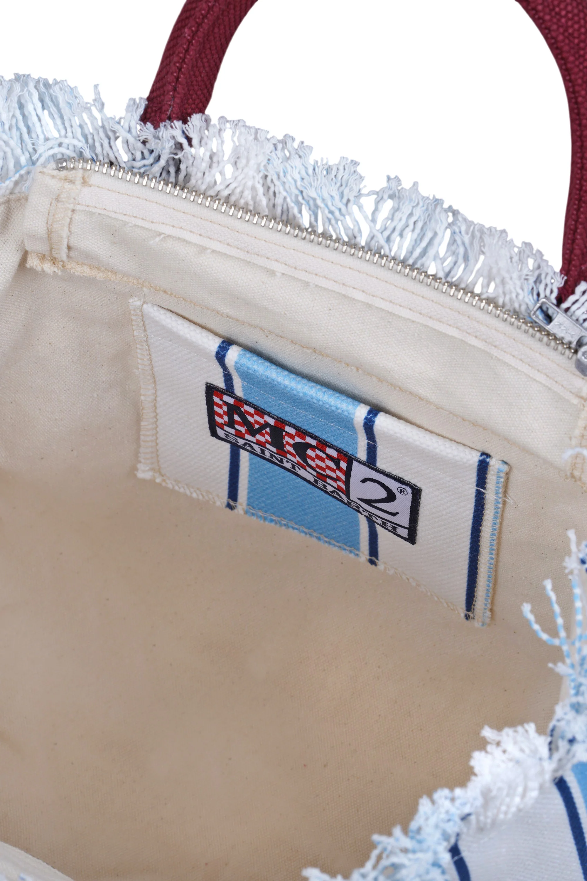 MC2 Saint Barth - Borsa media - 471044 - Bianco/Azzurro - Image 5