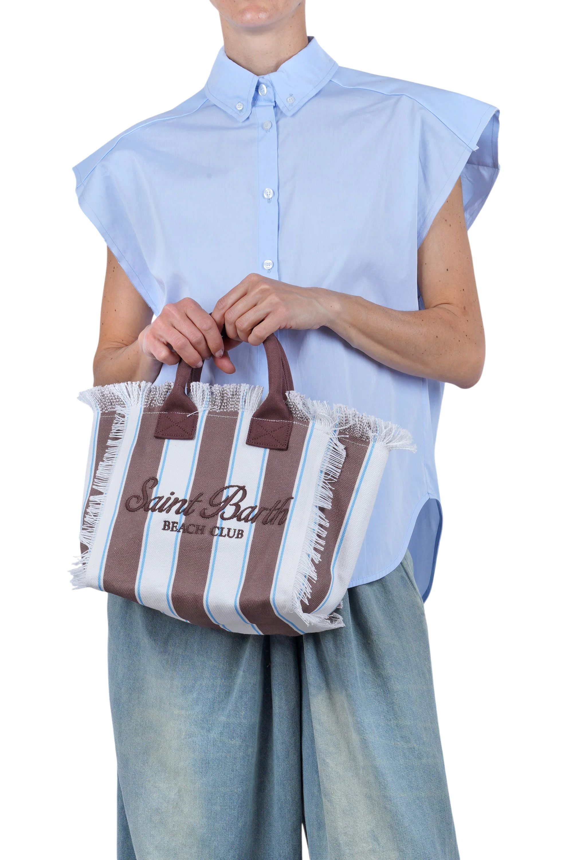 MC2 Saint Barth - Borsa media - 471045 - Bianco/Cioccolato - Image 2