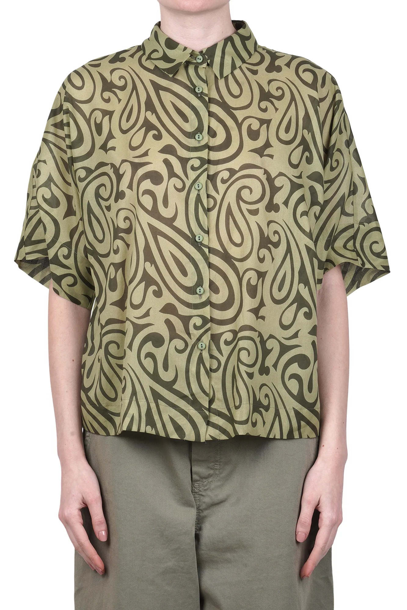 NIU - Camicia - 470372 - Fantasia Verde - Image 3