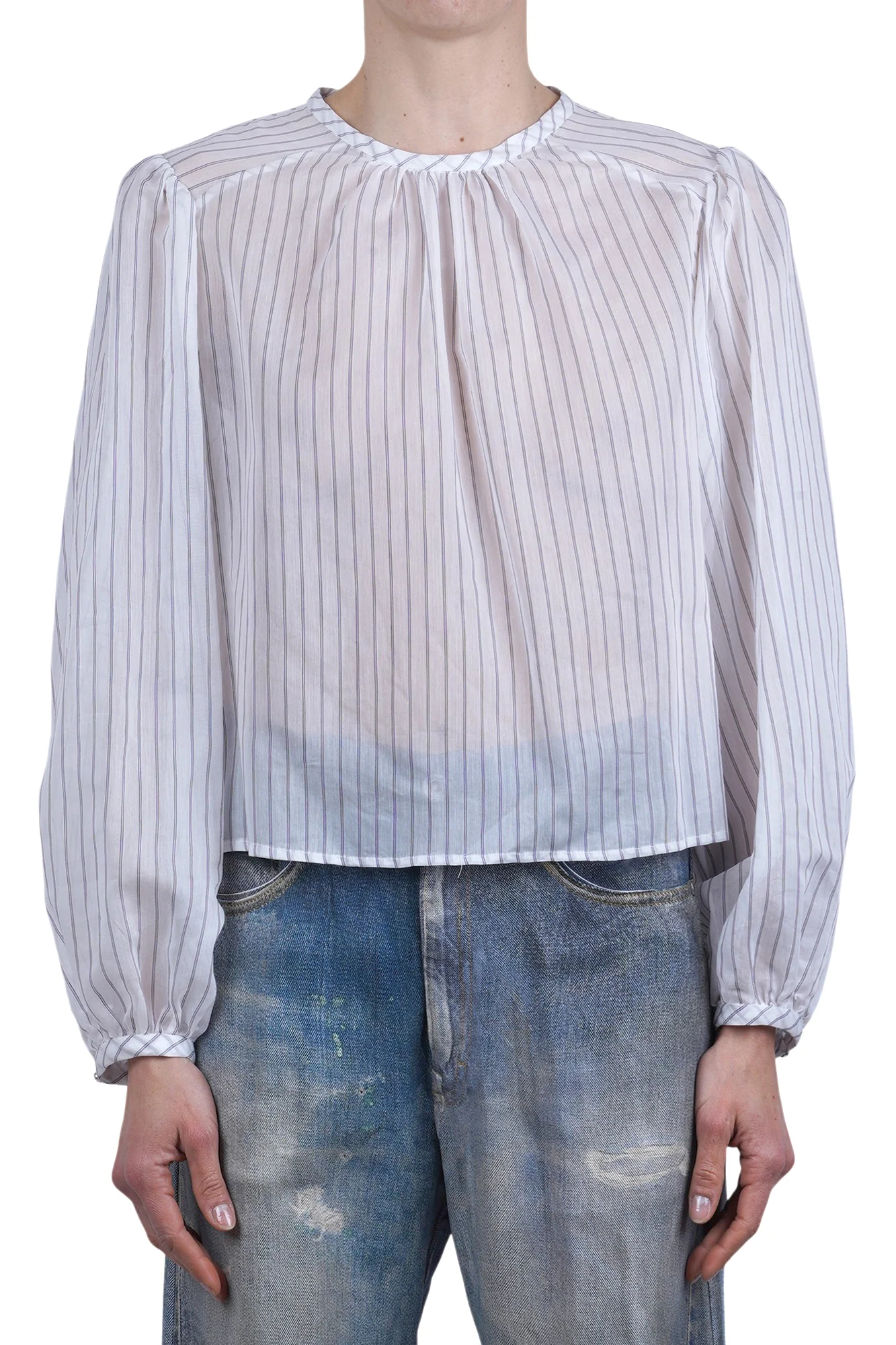 Ottod'ame - Blusa - 470786 - Bianco/Azzurro - Image 3