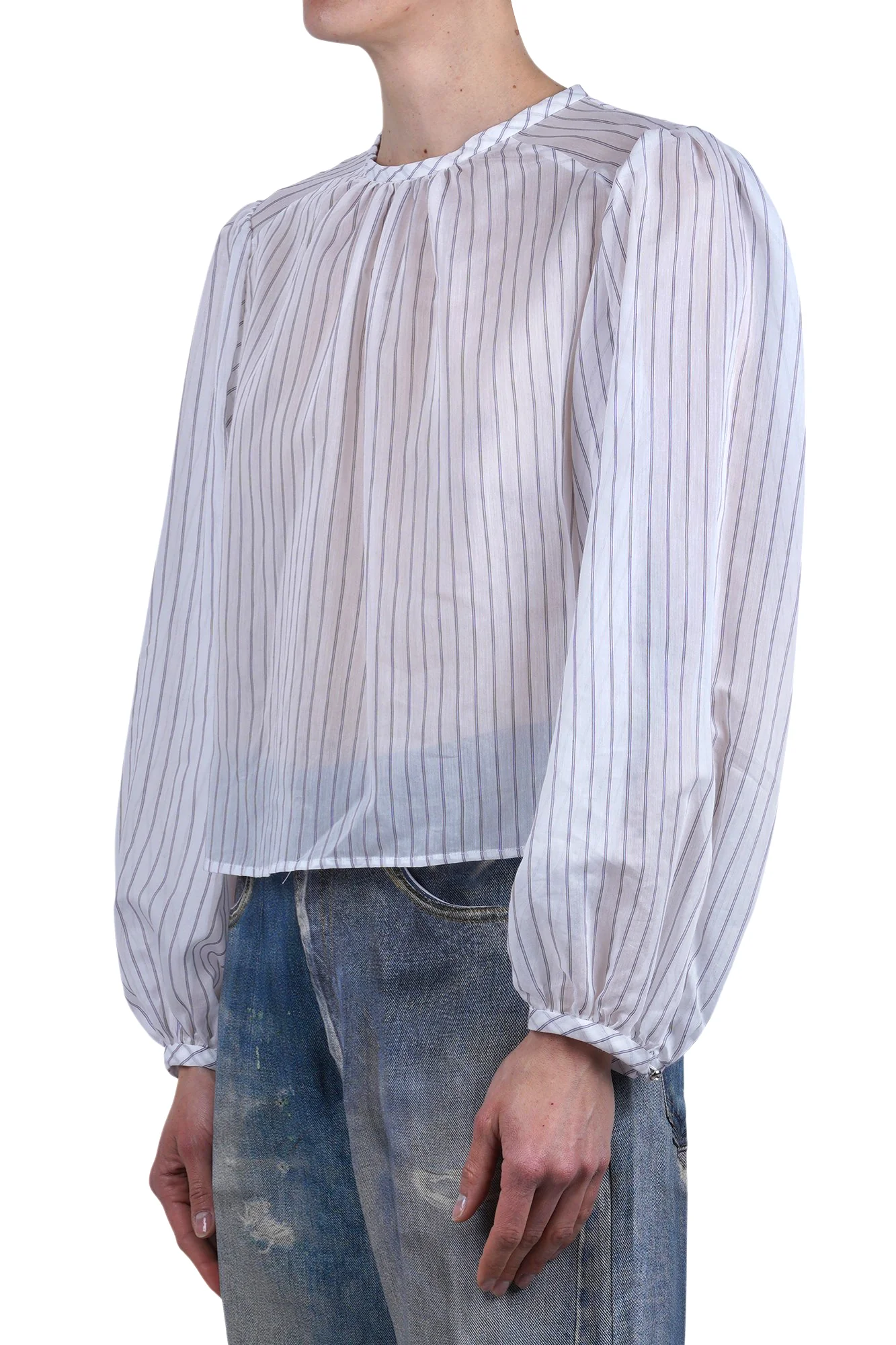 Ottod'ame - Blusa - 470786 - Bianco/Azzurro - Image 4