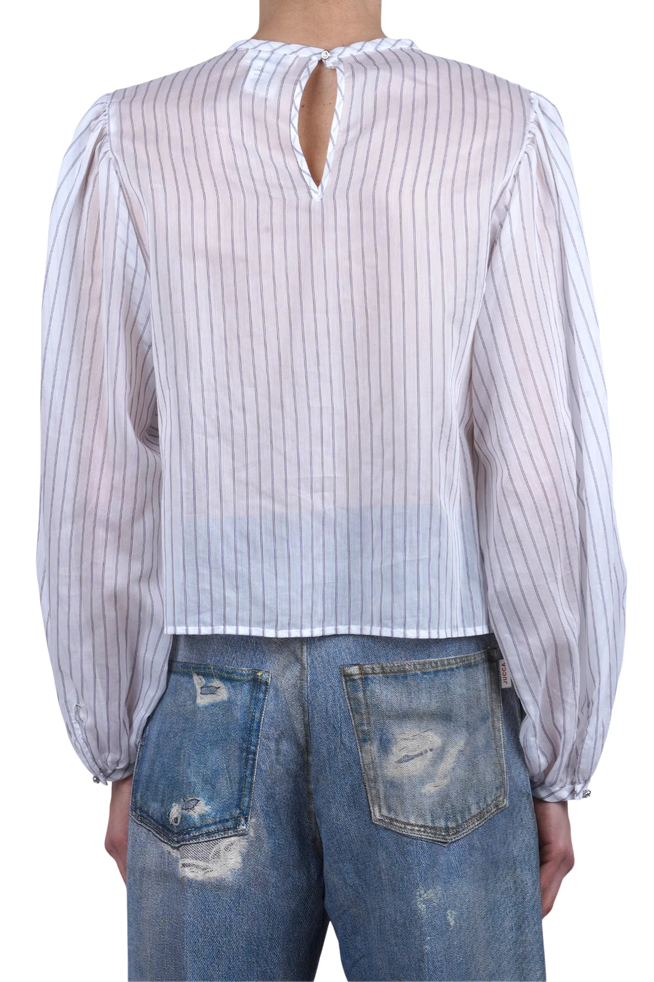 Ottod'ame - Blusa - 470786 - Bianco/Azzurro - Image 5