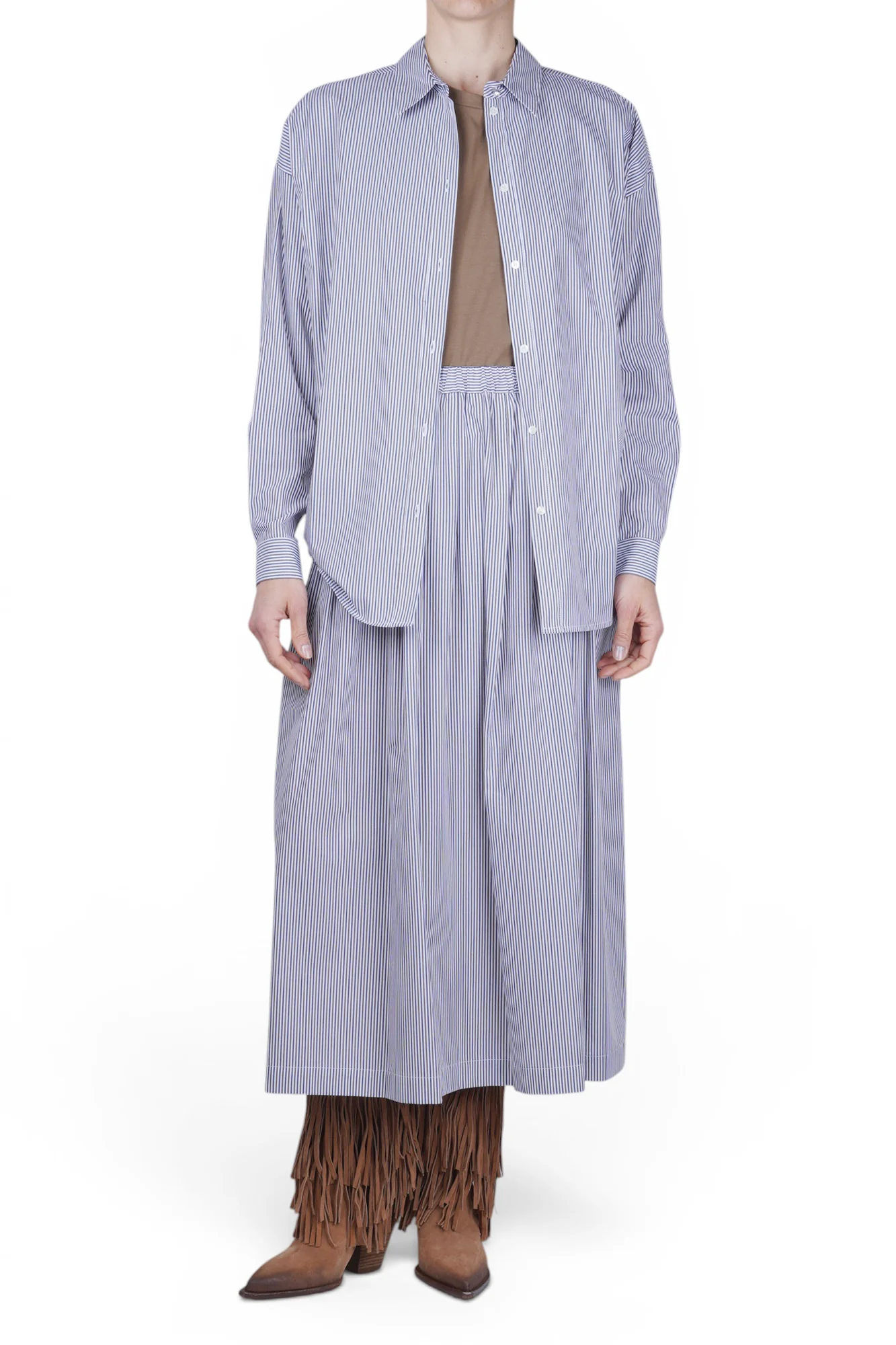 Ottod'ame - Camicia - 470738 - Blu/Marrone - Image 2