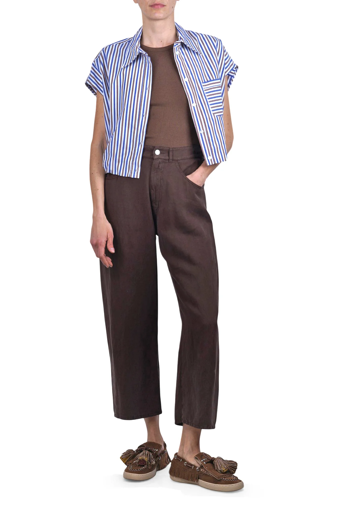 Ottod'ame - Camicia - 470776 - Moka/Bianco - Image 2