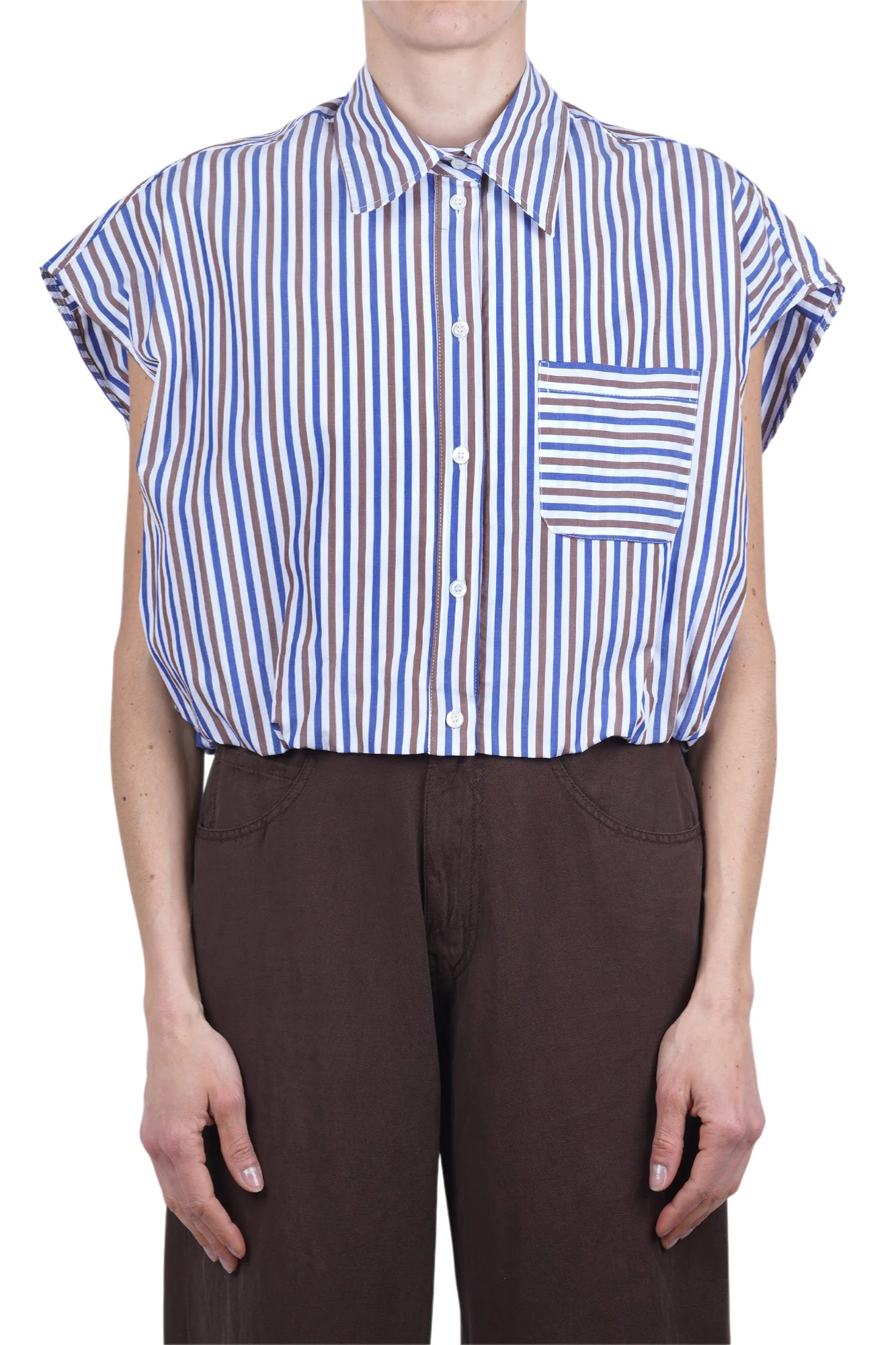 Ottod'ame - Camicia - 470776 - Moka/Bianco - Image 3