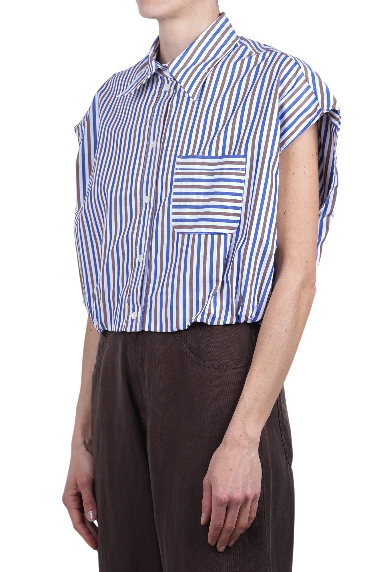 Ottod'ame - Camicia - 470776 - Moka/Bianco - Image 4