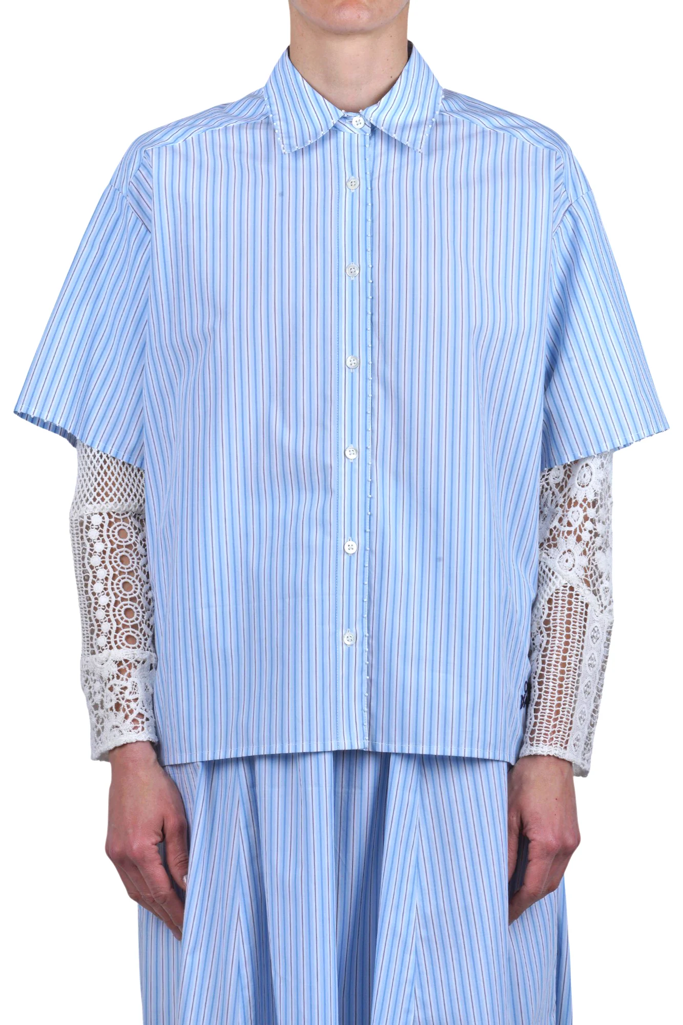 Ottod'ame - Camicia - 470782 - Bianco/Azzurro - Image 3