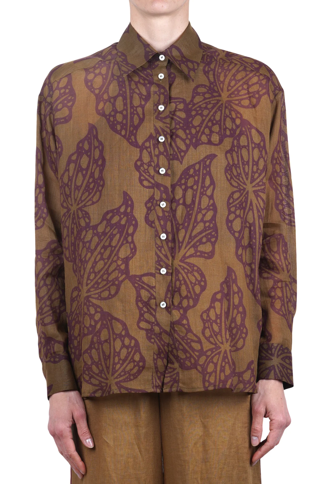 Ottod'ame - Camicia - 470784 - Verde/Viola - Image 3
