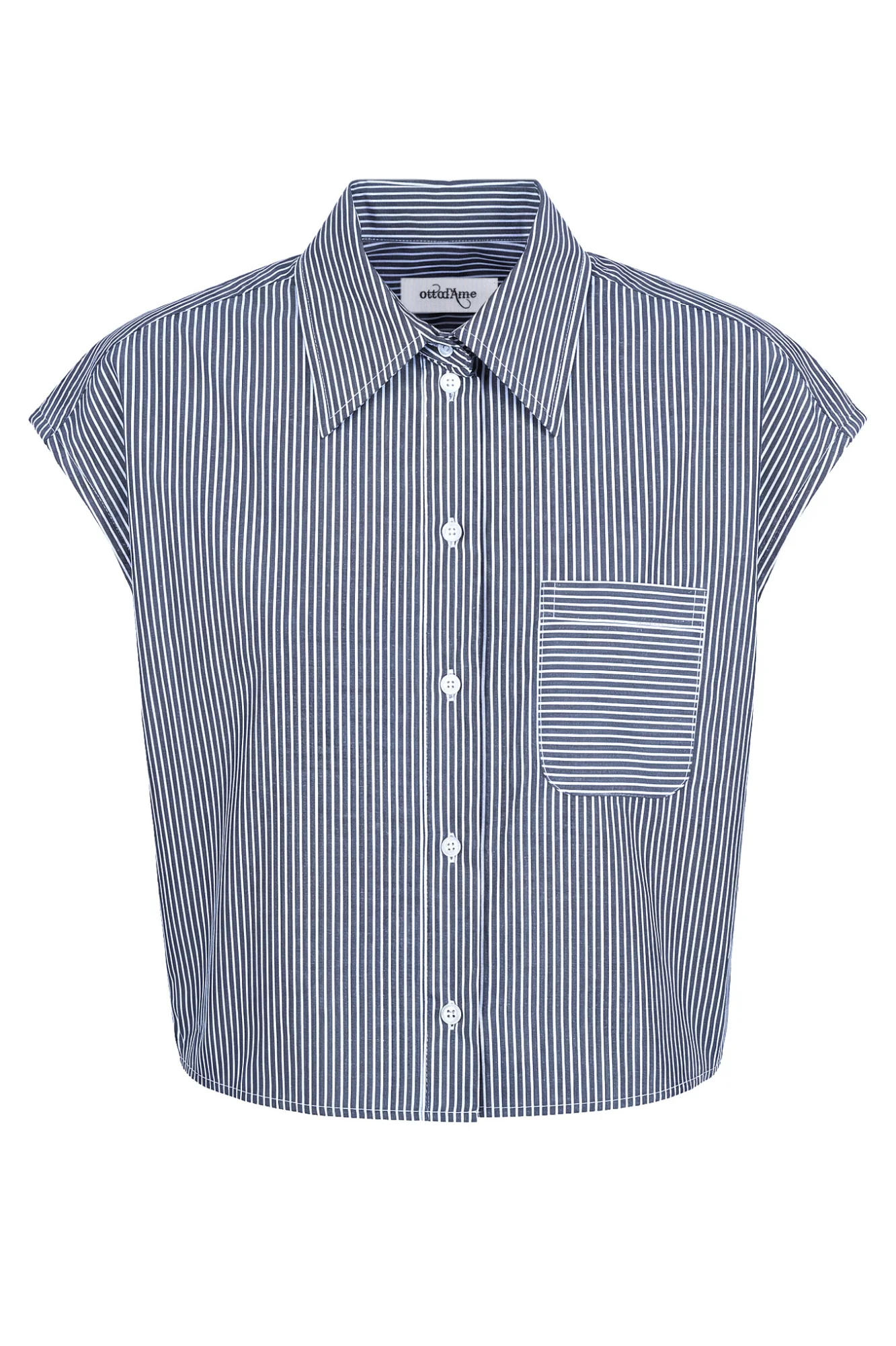 Ottod'ame - Camicia - 470792 - Antracite/Bianco