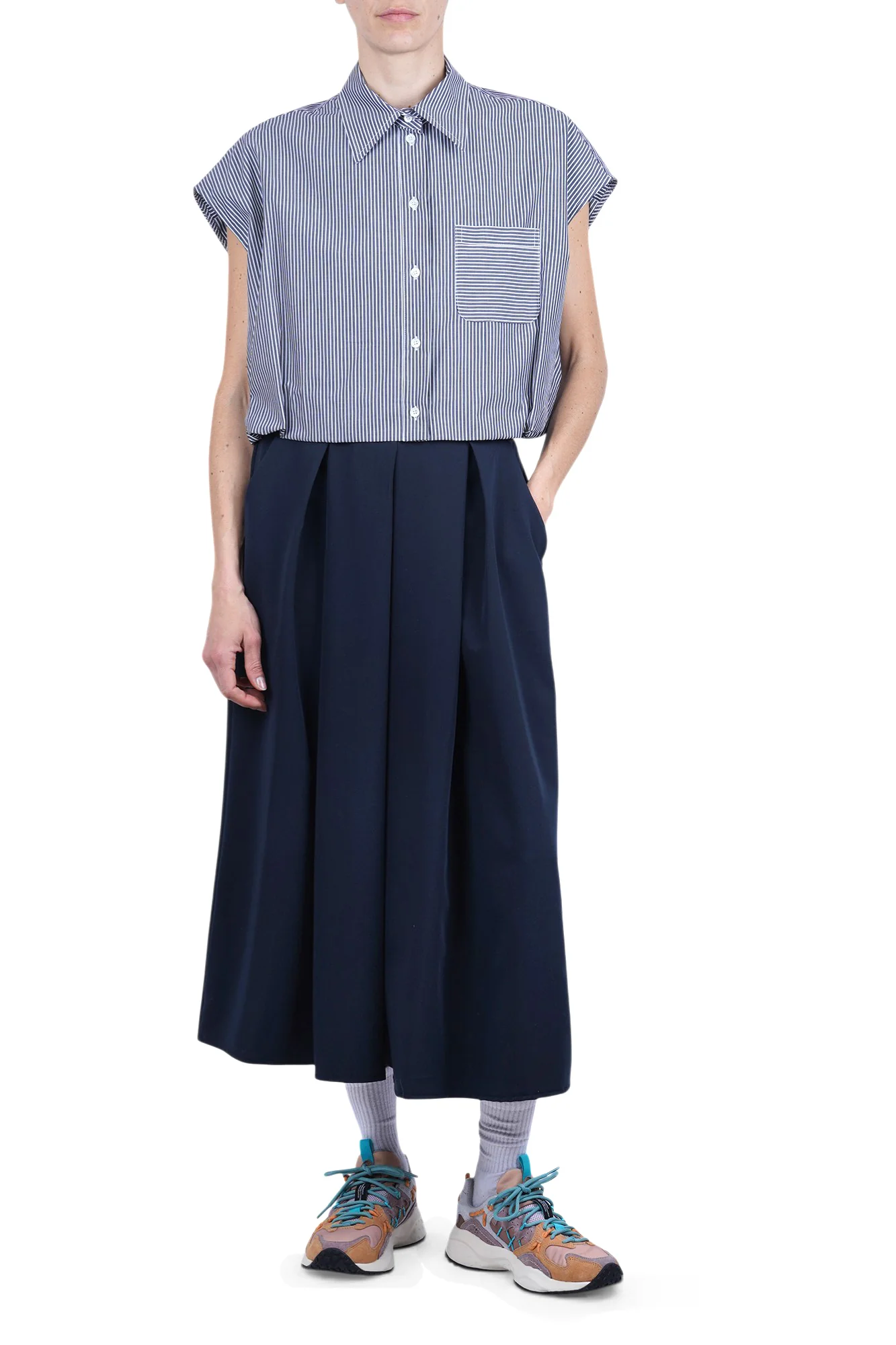 Ottod'ame - Camicia - 470792 - Antracite/Bianco - Image 2