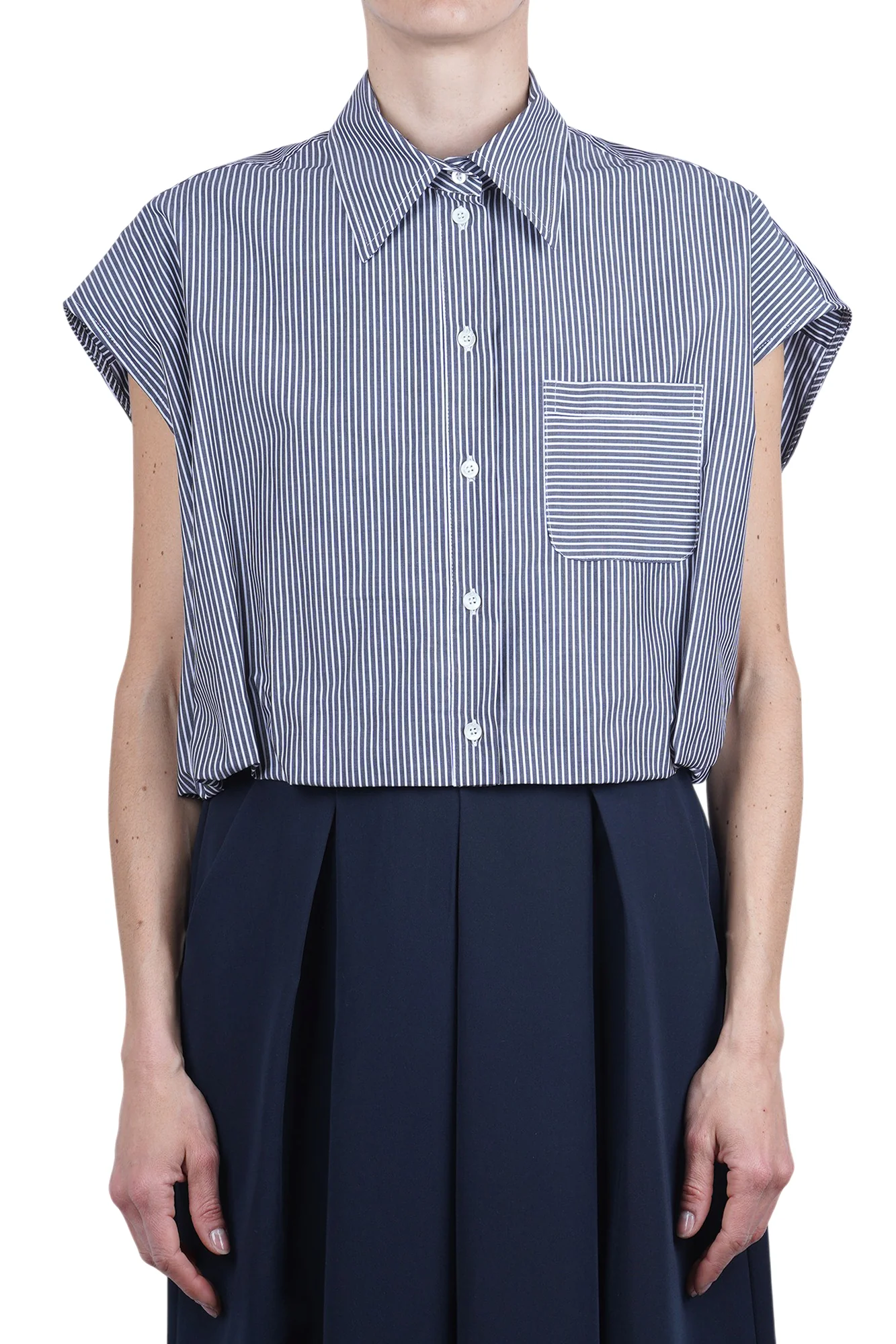 Ottod'ame - Camicia - 470792 - Antracite/Bianco - Image 3
