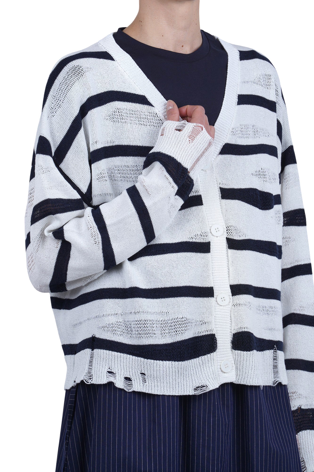 Ottod'ame - Cardigan - 470766 - Bianco/Blu - Image 6