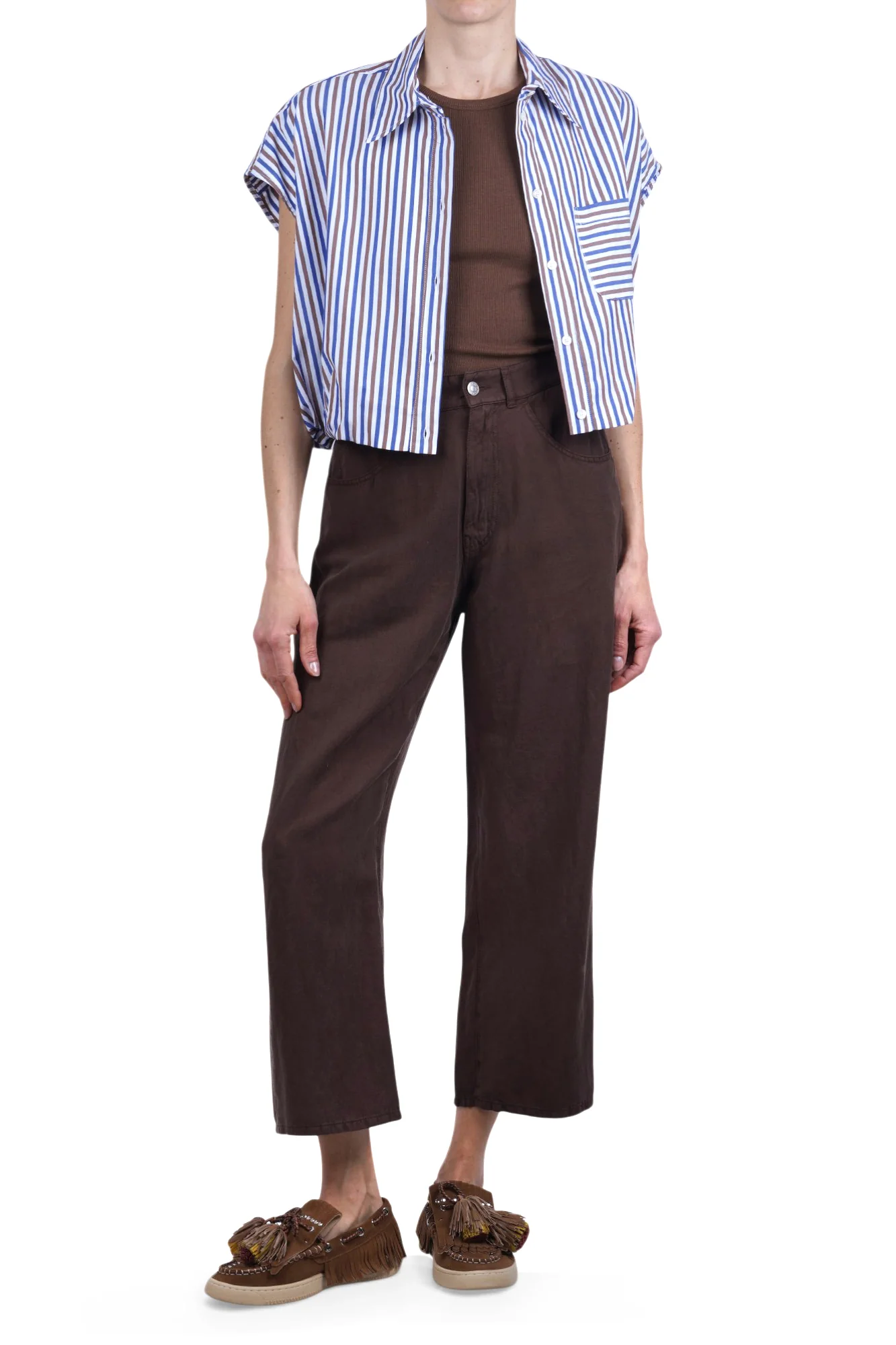 Ottod'ame - Top - 470761 - Cioccolato - Image 2