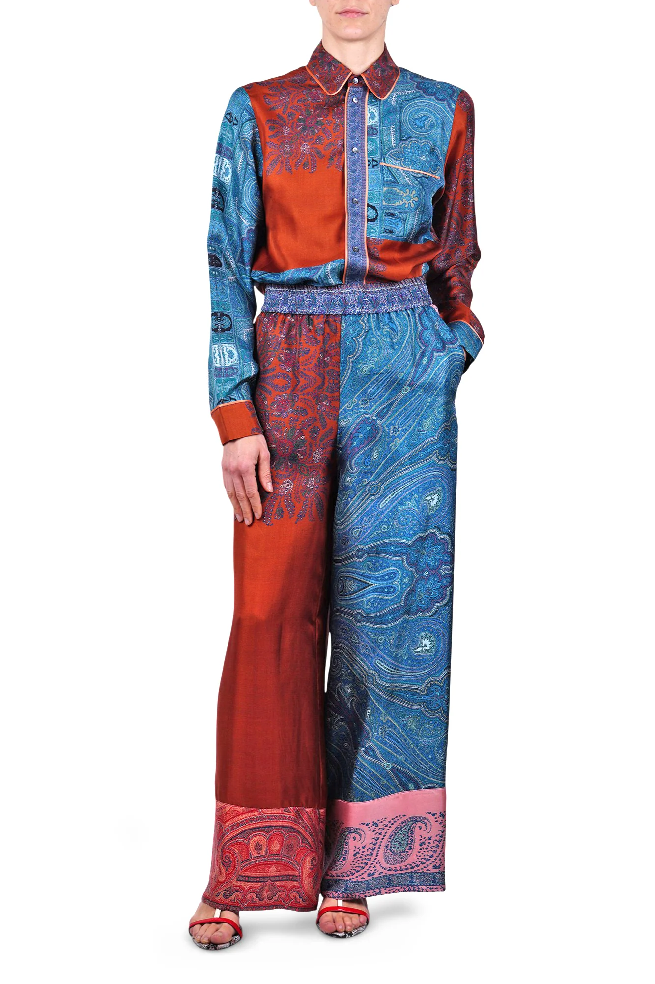 Pierre-Louis Mascia - Camicia - 470089 - Blu/Ruggine - Image 2