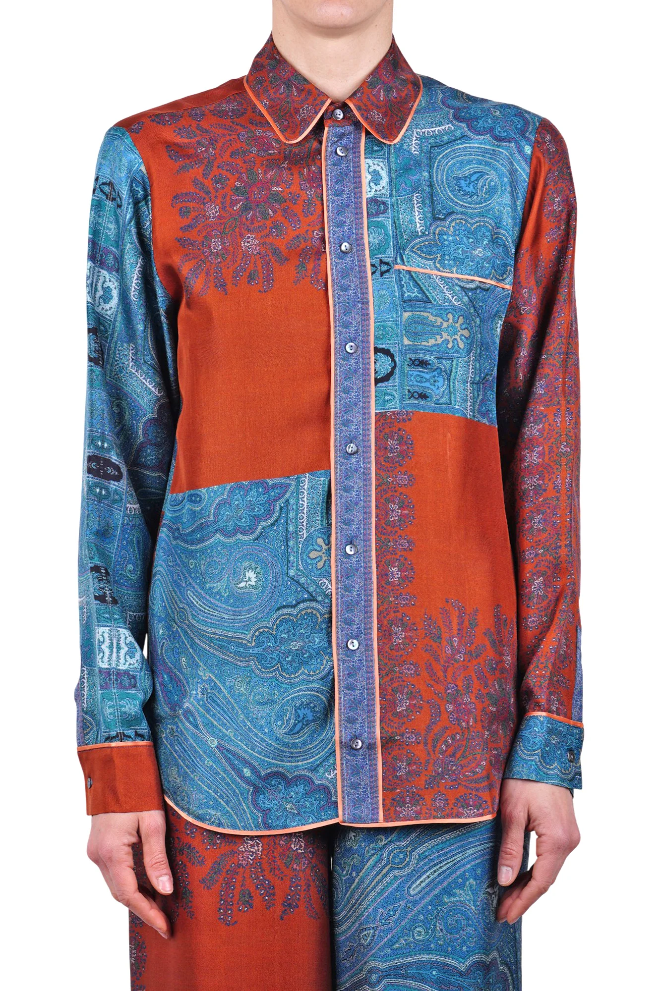 Pierre-Louis Mascia - Camicia - 470089 - Blu/Ruggine - Image 3
