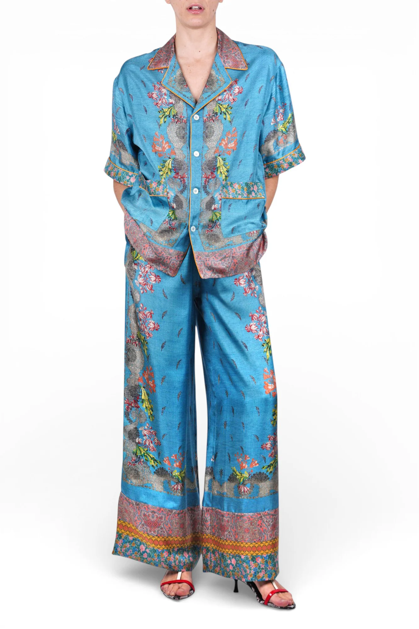 Pierre-Louis Mascia - Pantalone - 470093 - Fantasia Turchese - Image 2