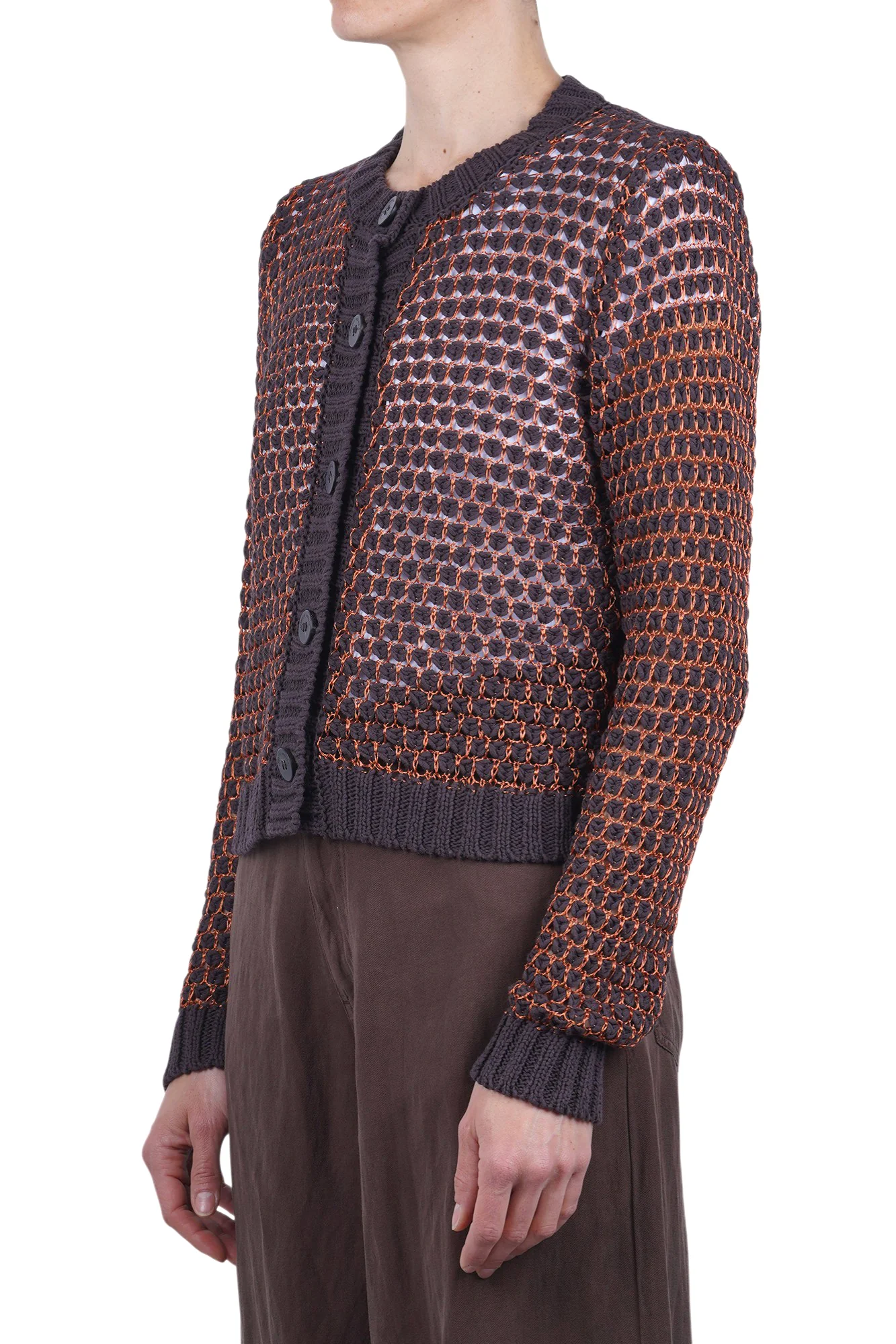 Roberto Collina - Cardigan - 470398 - Moro/Tabacco - Image 4