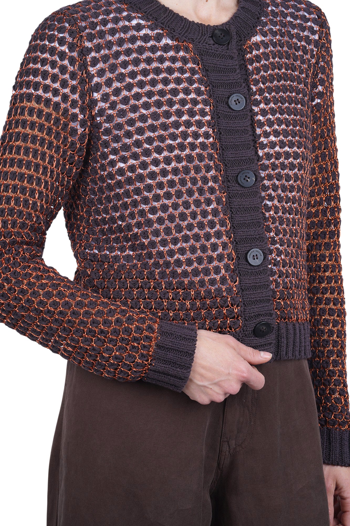 Roberto Collina - Cardigan - 470398 - Moro/Tabacco - Image 6