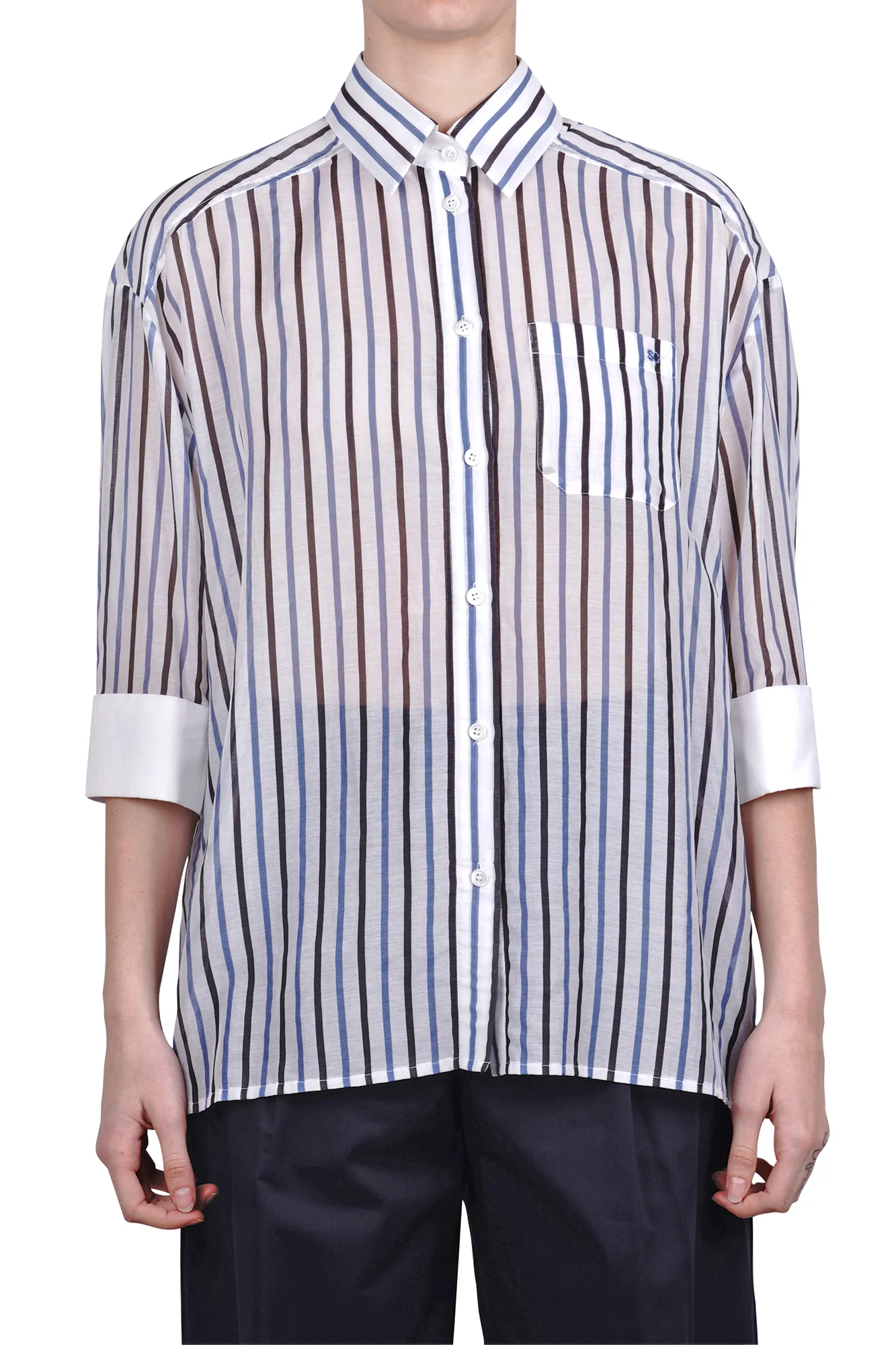 Semi Couture - Camicia - 470950 - Bianco/Marrone - Image 3