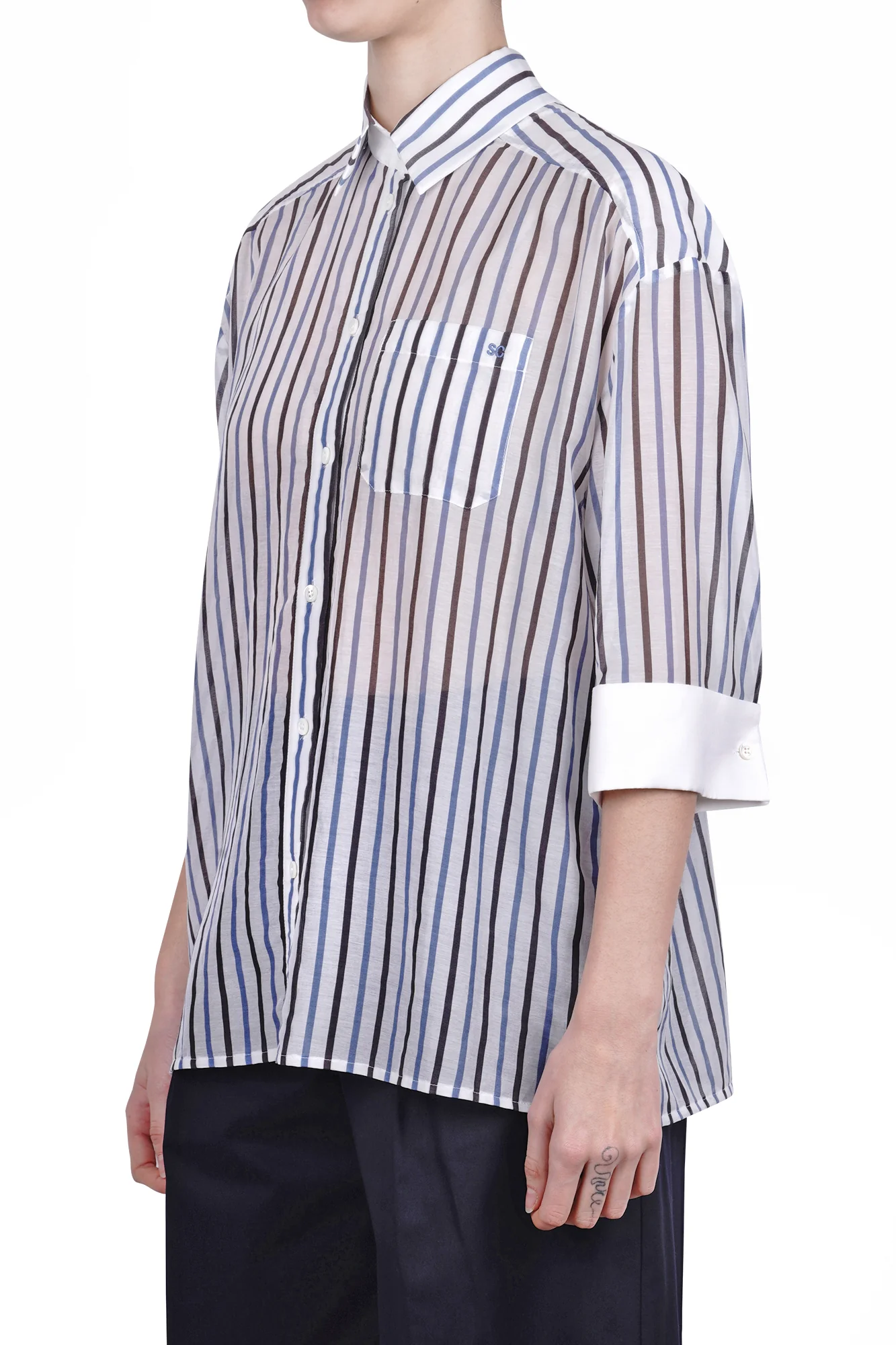 Semi Couture - Camicia - 470950 - Bianco/Marrone - Image 4